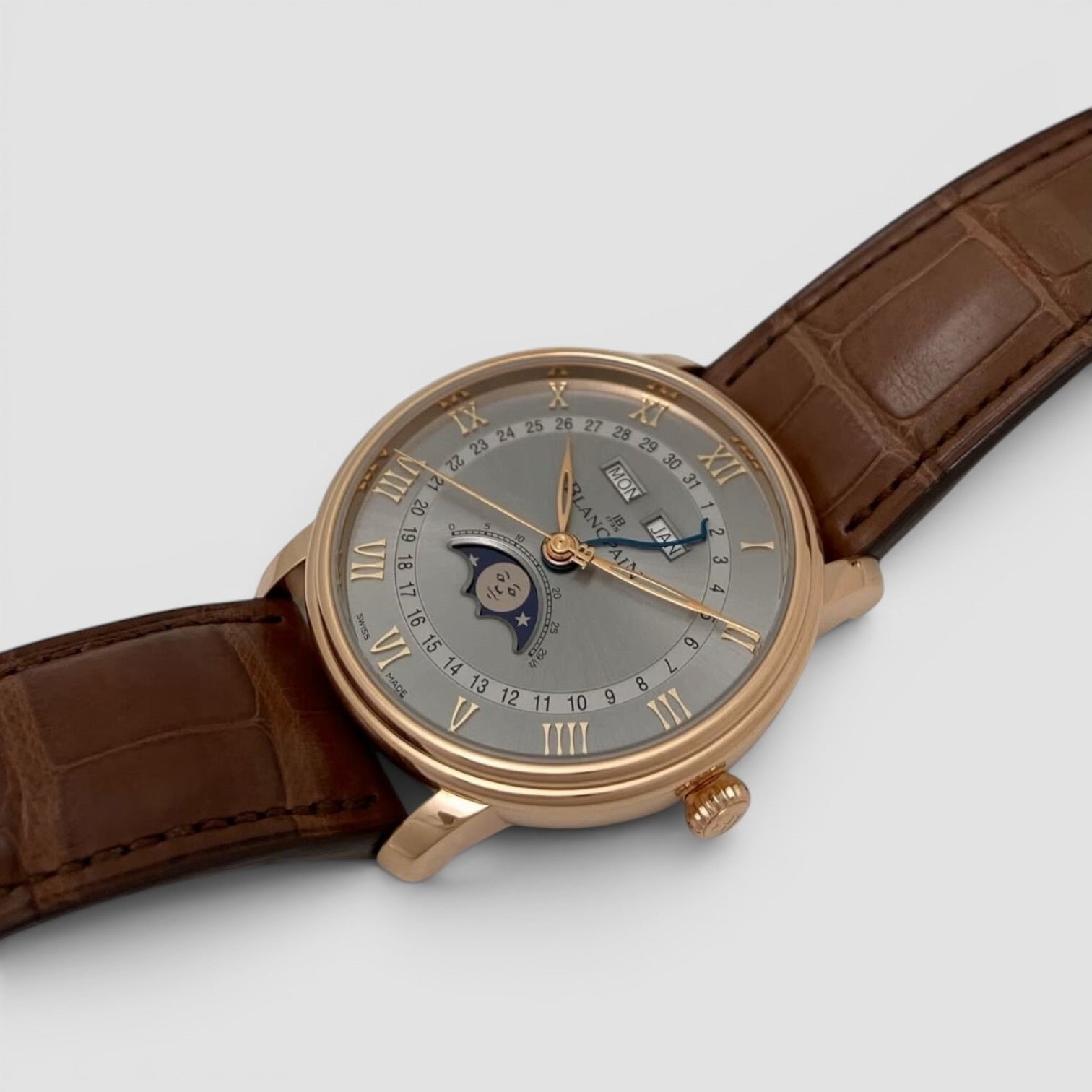 Villeret Quantième Complet 40mm Rose Gold Grey Dial