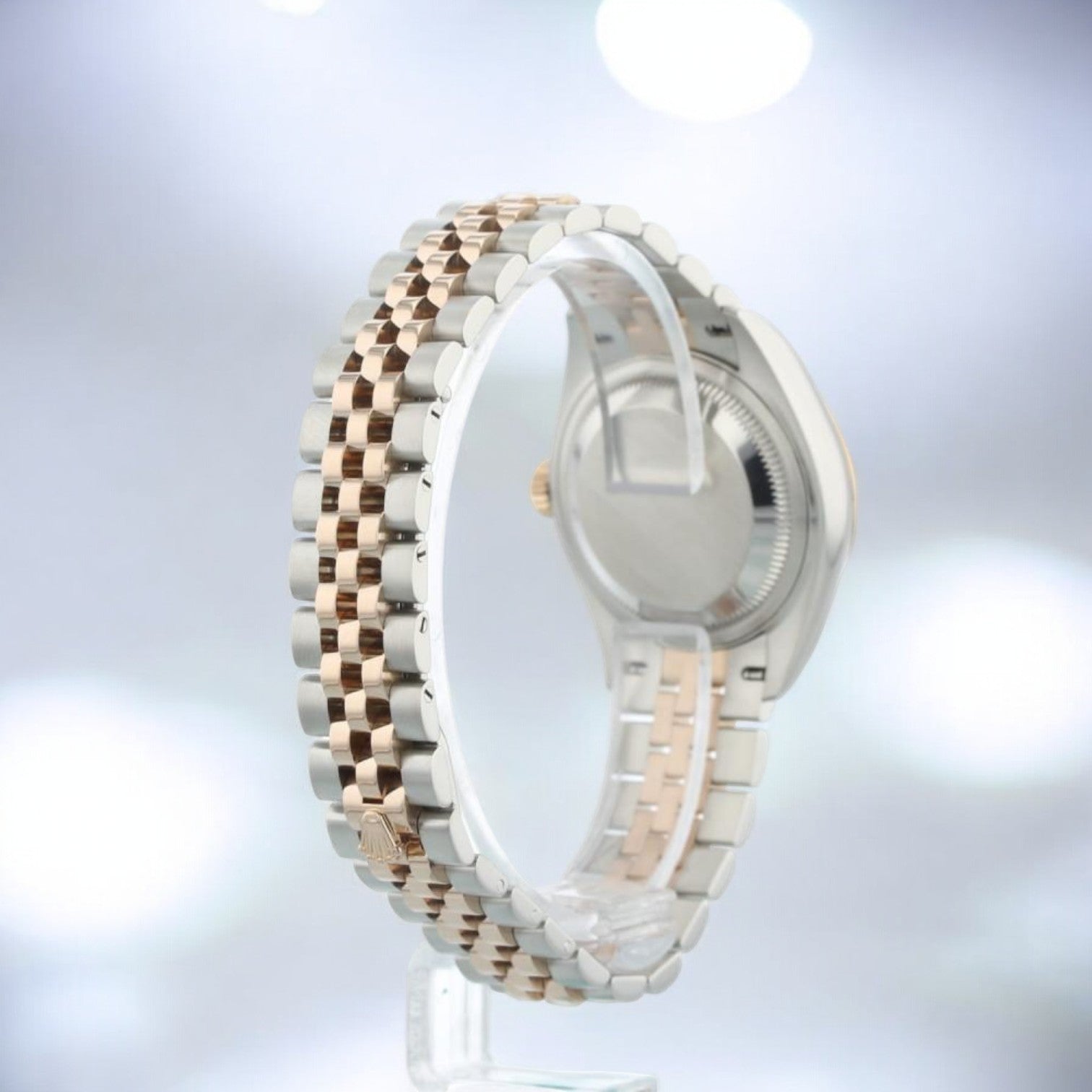 DATEJUST 28mm EVEROSE GOLD / STEEL IN JUBILEE BRACELET AUBERGINE PURPLE DIAMOND DIAL