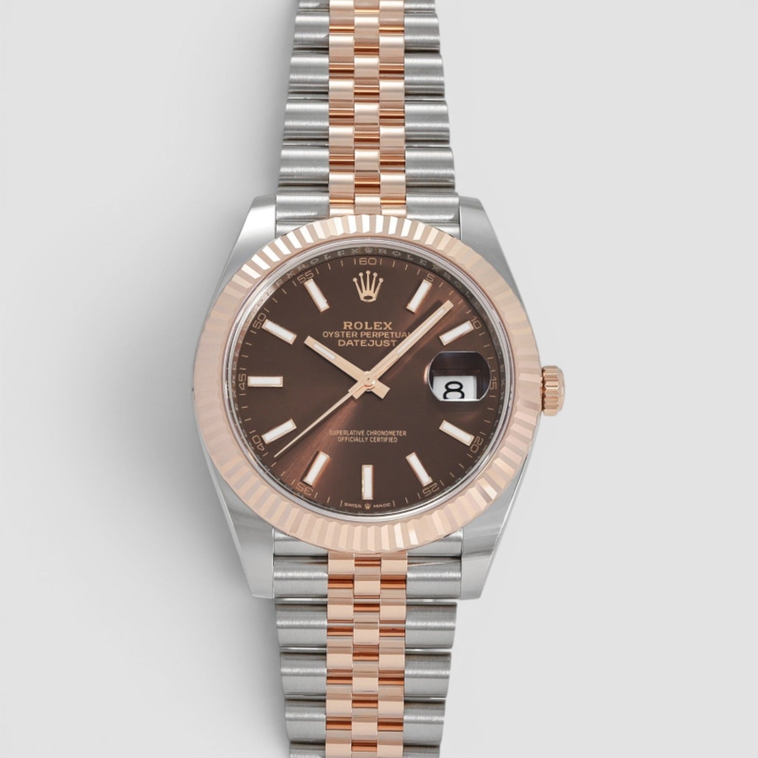 Datejust 41mm Oystersteel & 18K Everose Gold Chocolate Dial