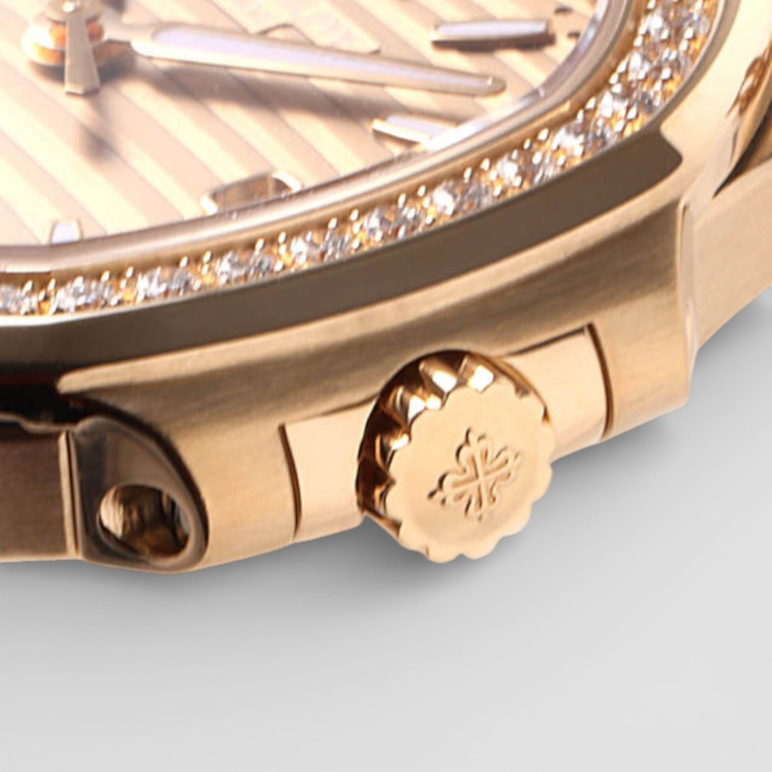 Nautilus Rose Gold Diamond Bezel Ladies Watch