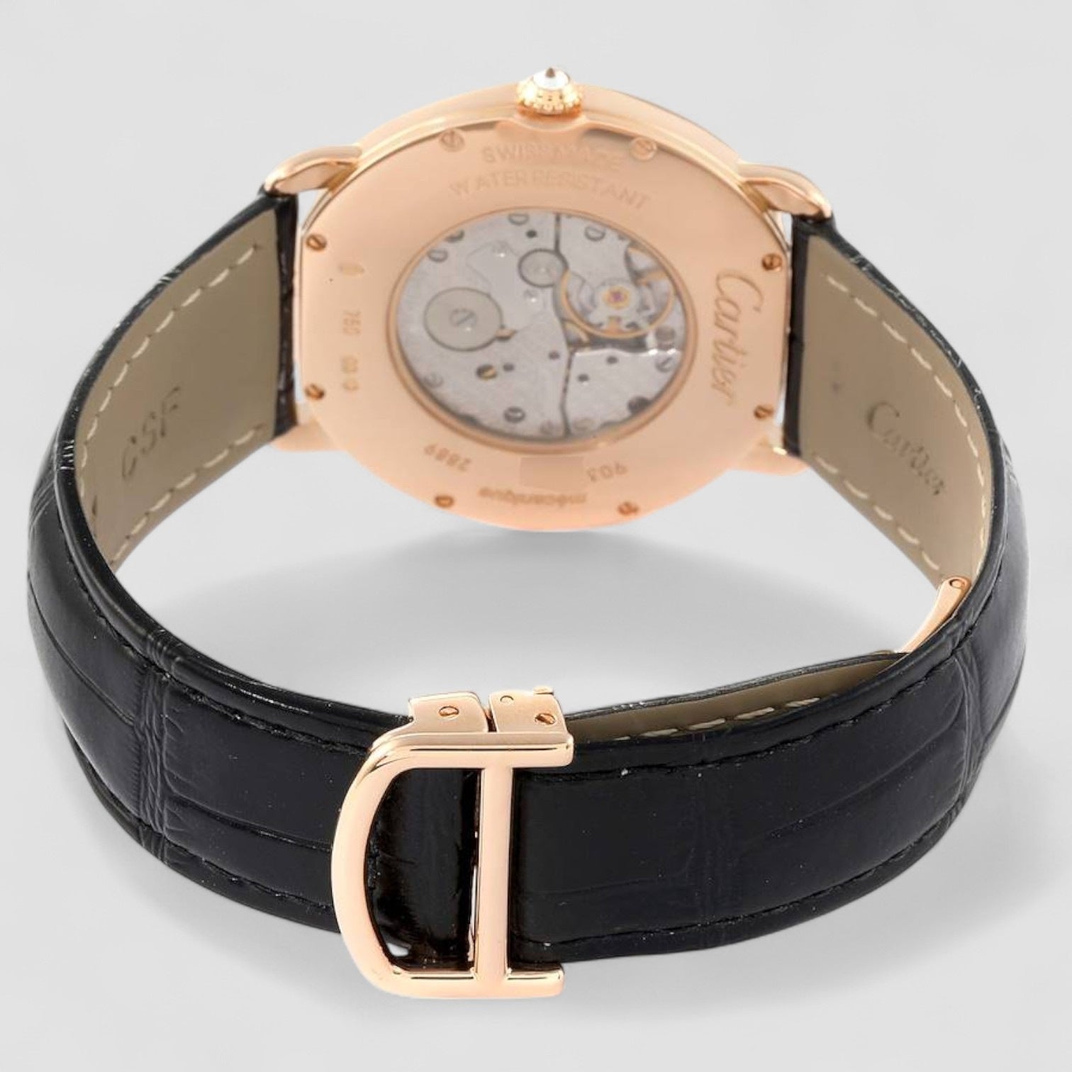 Ronde Louis Rose Gold Diamond Mens Watch
