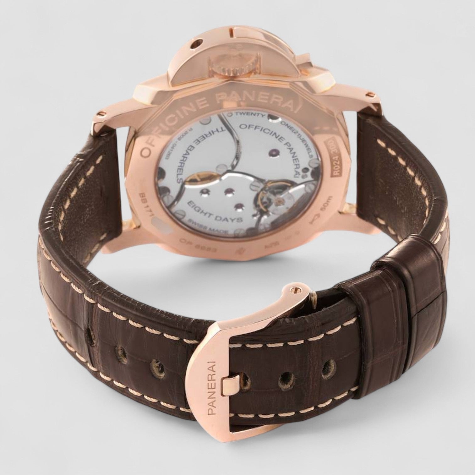 Panerai Luminor 1950 8 Days GMT Rose Gold Mens Watch
