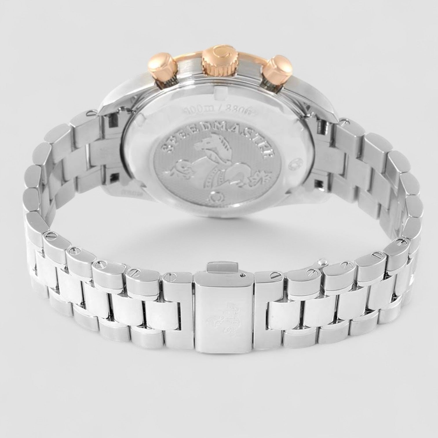 Speedmaster 38mm Steel Rose Gold Diamond Mens Watch