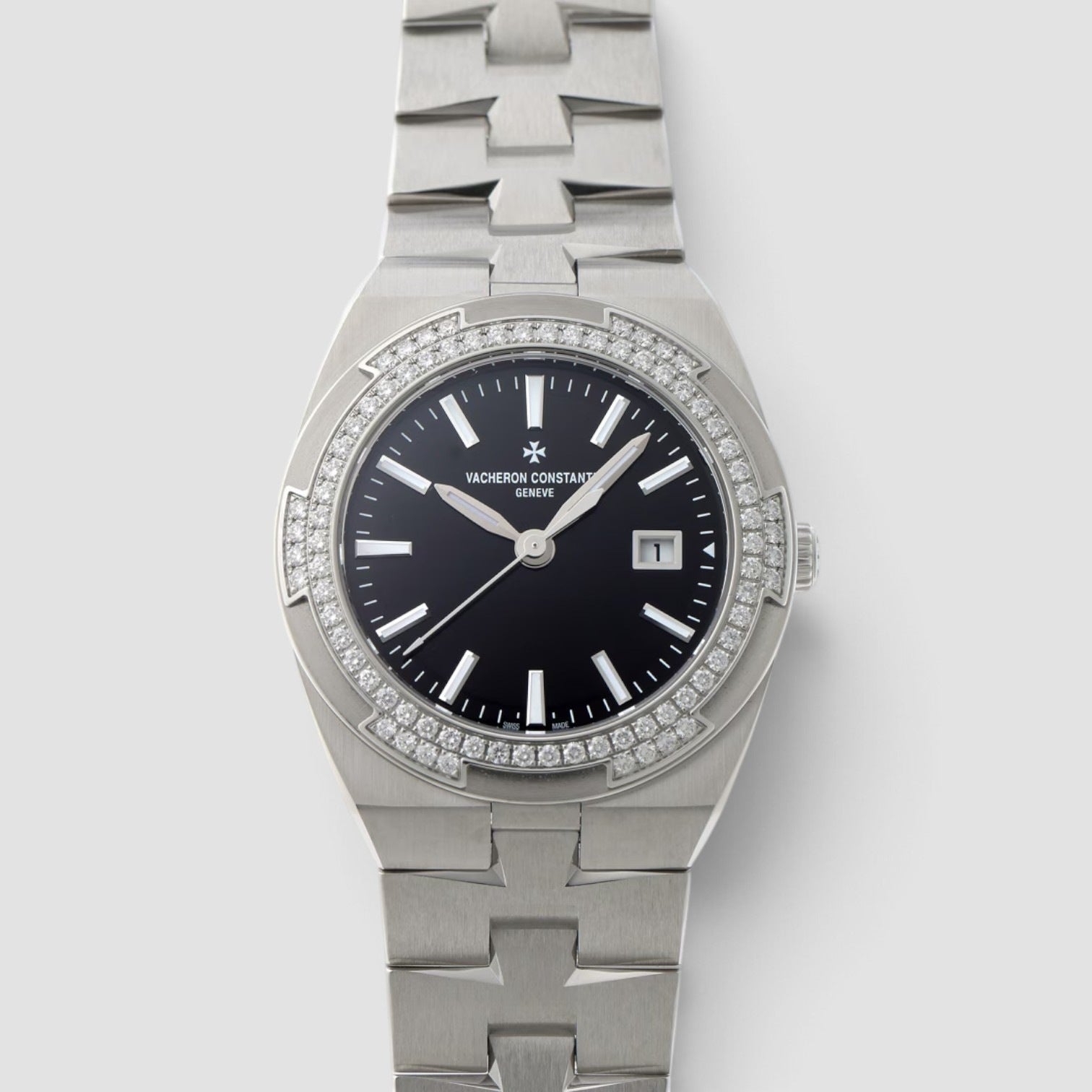 Overseas Quartz 33mm Steel Black Dial