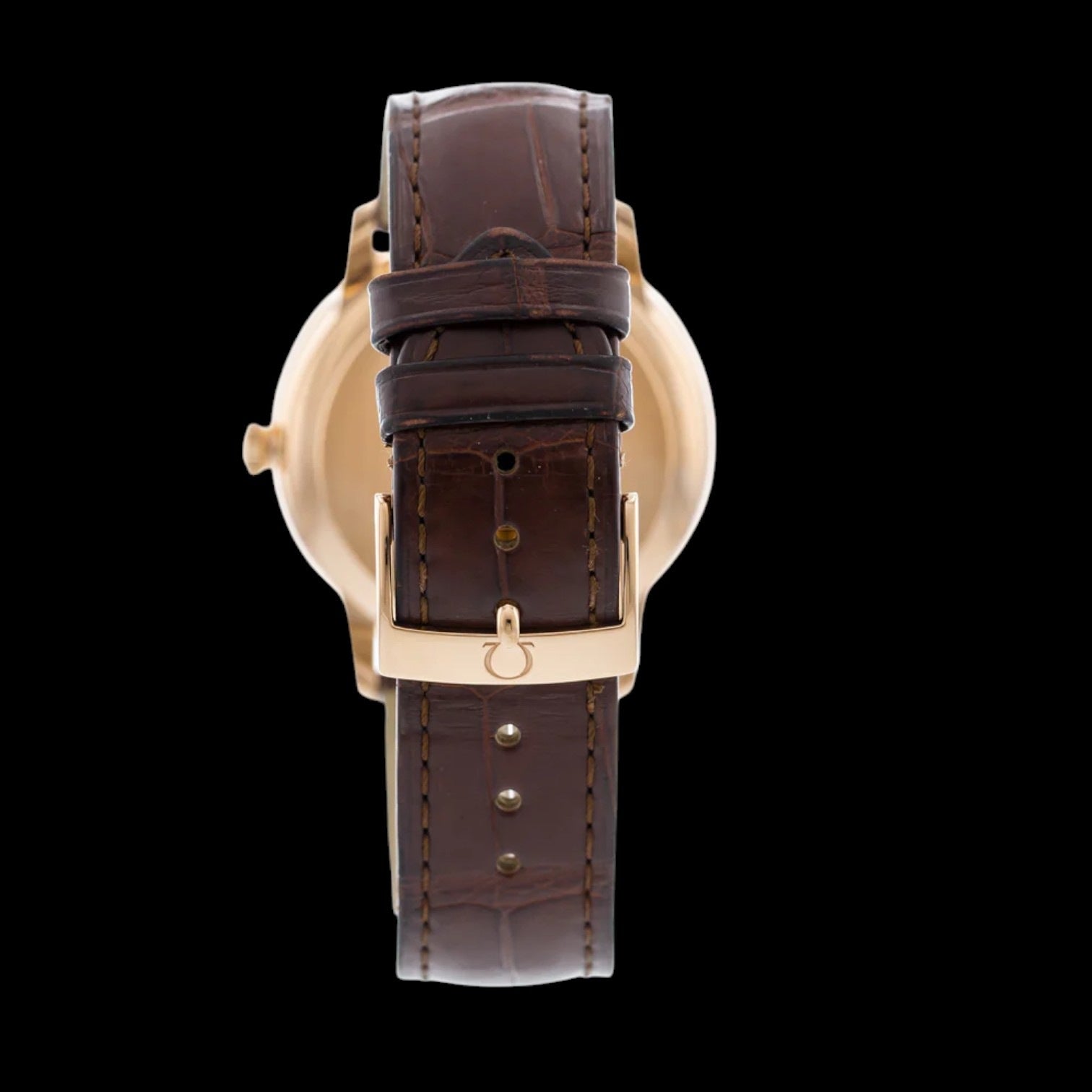 De Ville Prestige Co-axial Red Gold on Leather Strap