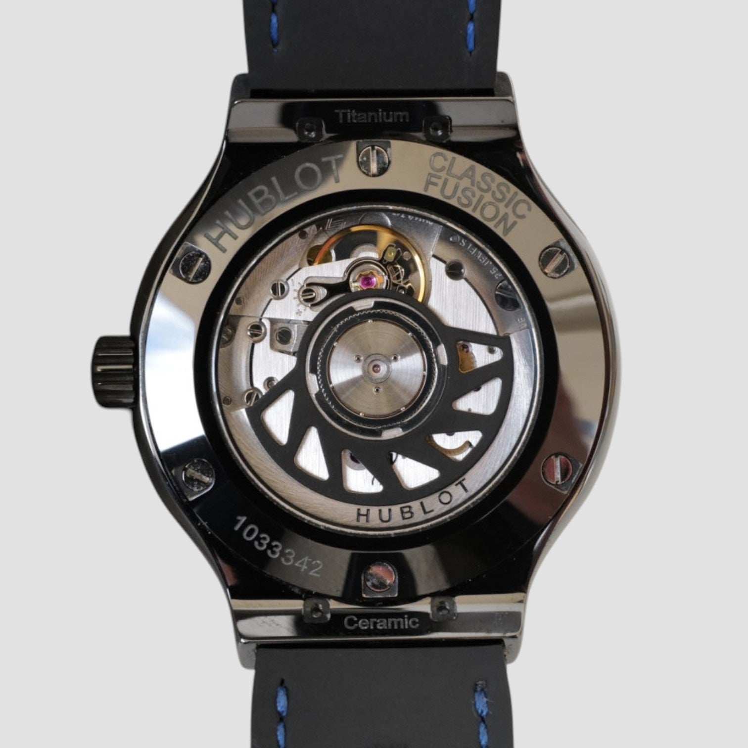 CLASSIC FUSION SHINY CERAMIC BLUE WATCH 38MM