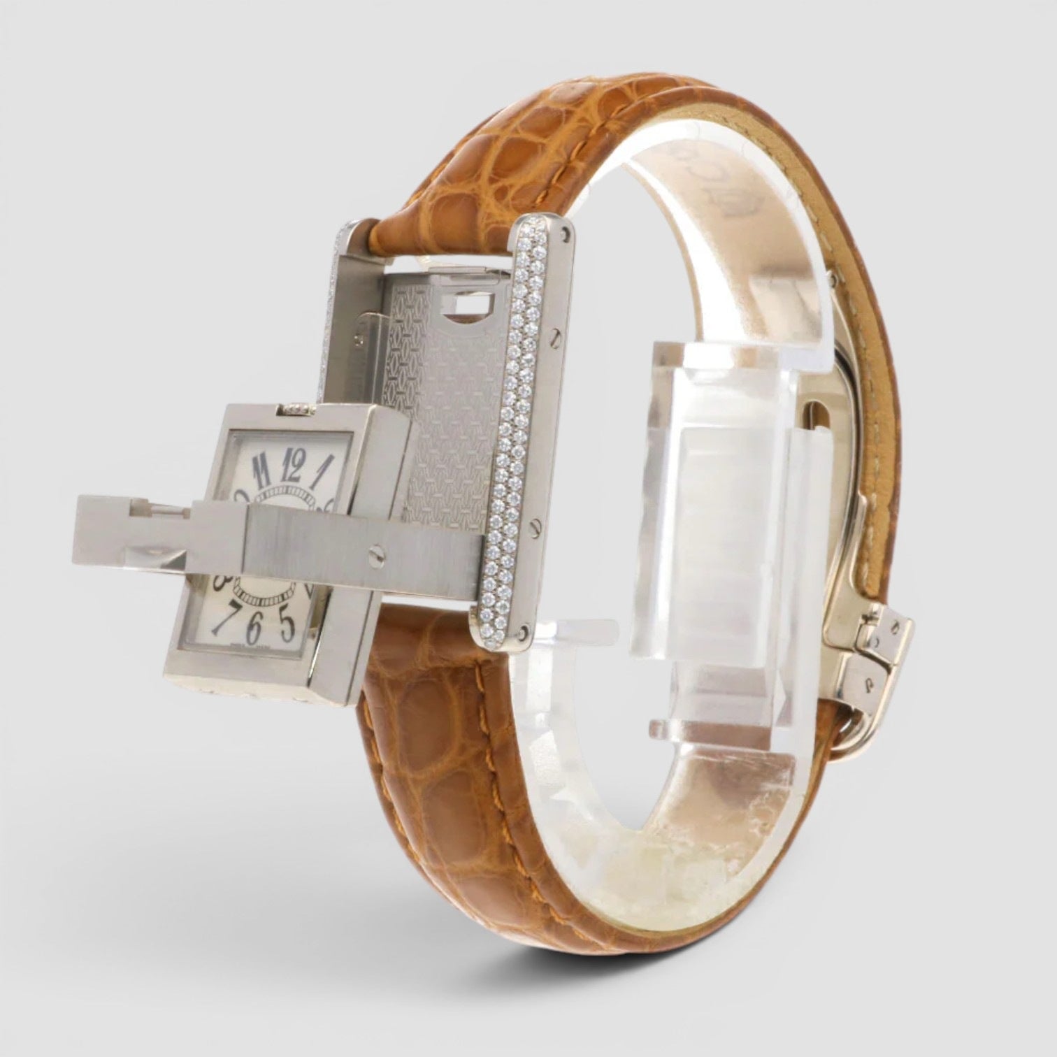 Basculante Reversible Case Diamond Bezel and Case 18k White G