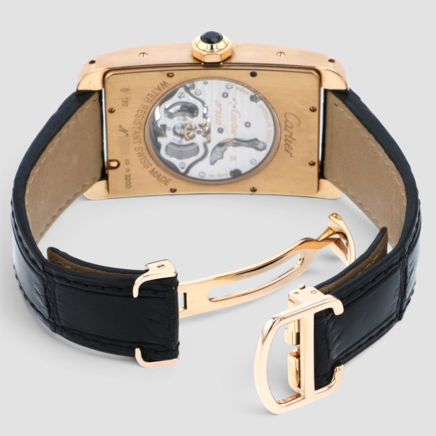 Tank Américaine Flying Tourbillon 36 x 52mm 18K Rose Gold Grey Dial