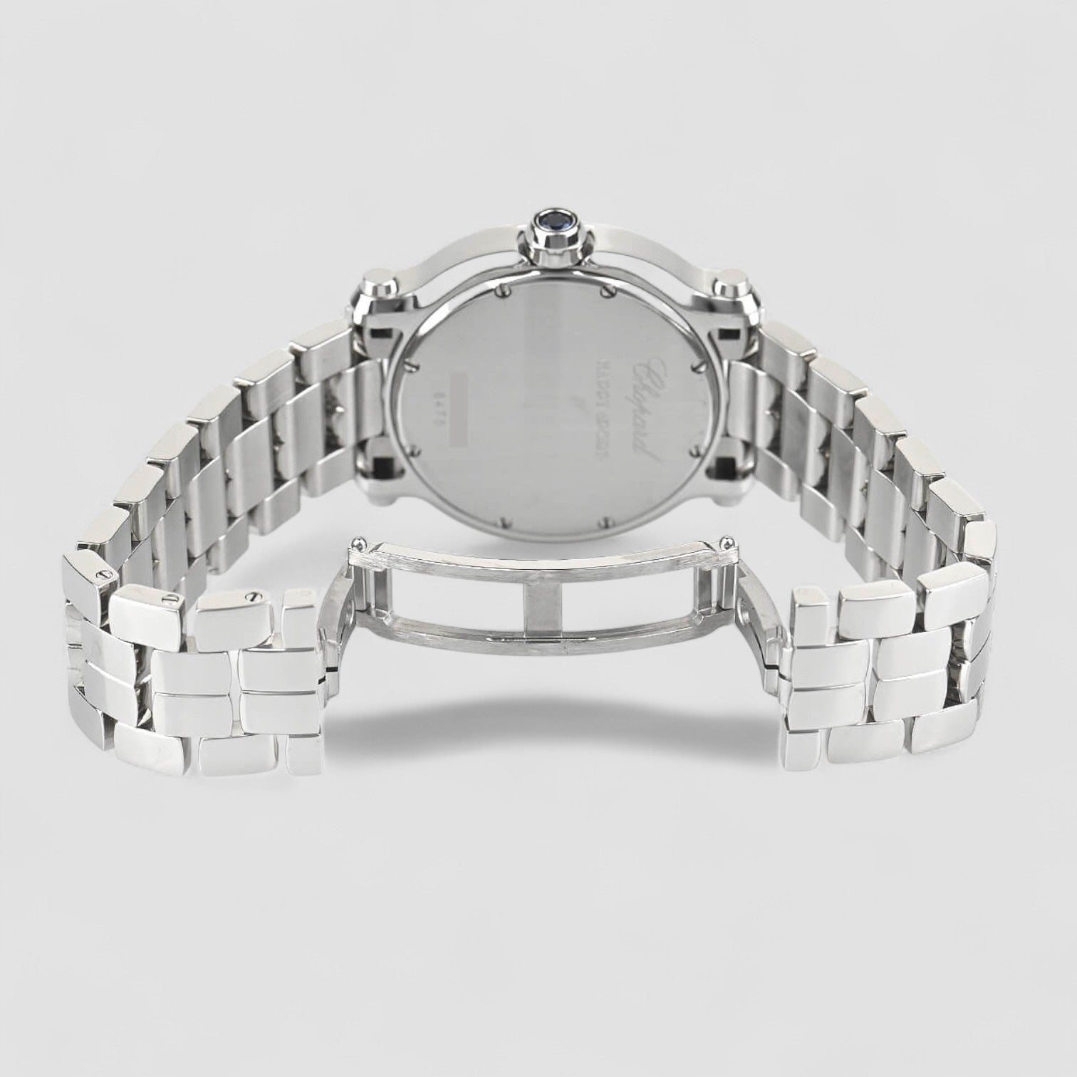 Happy Sport Black Dial with Three Floating Diamonds Ladies Watch