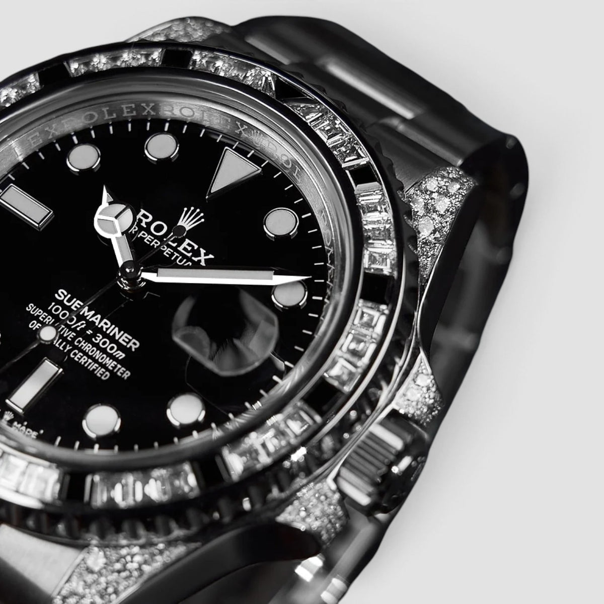 Submariner Date 41 Custom Diamond-Set Tuxedo Bezel