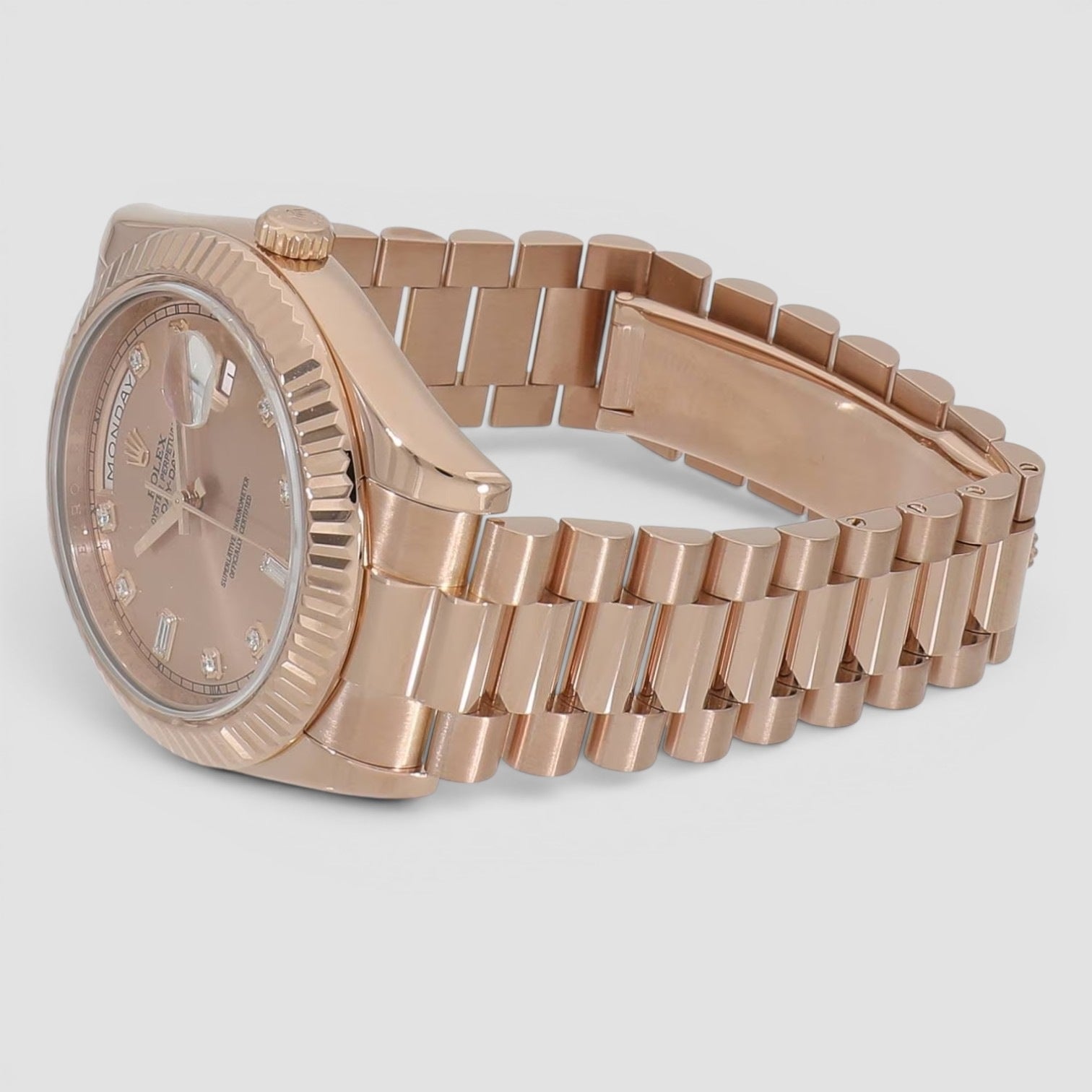 Rolex Day-Date II 41mm 18K Everose Gold Pink Diamond Ruby Dial Ref