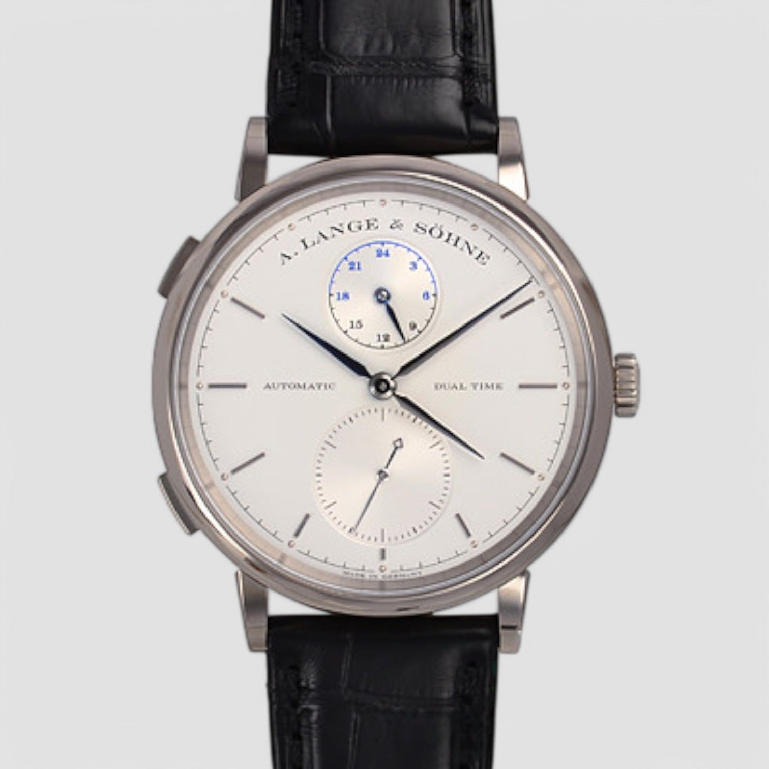 A. Lange & Söhne Saxonia Dual Time 18K White Gold 385.026