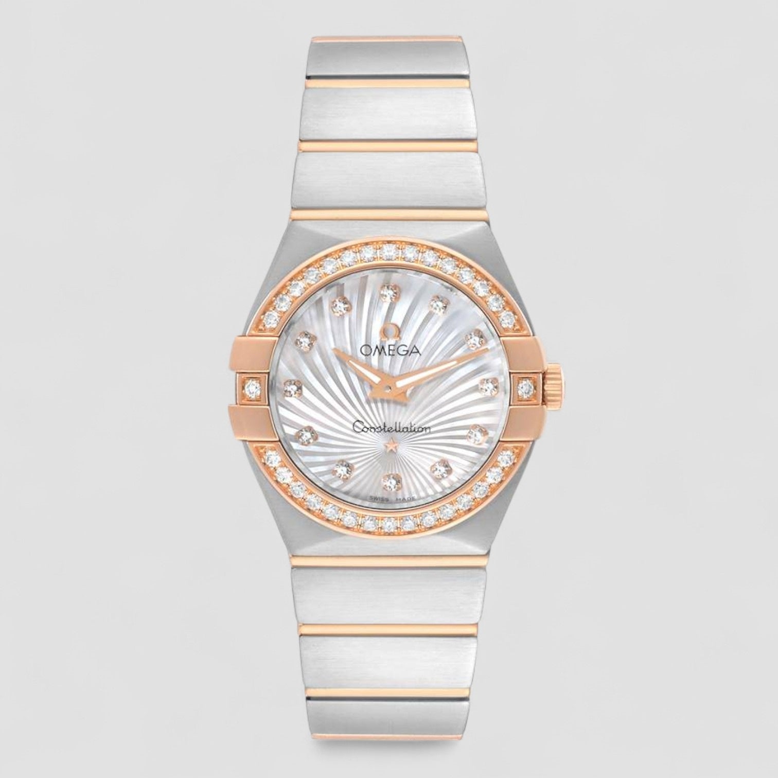 Constellation 27 Steel Rose Gold Mother Of Pearl Diamond Ladies Watch