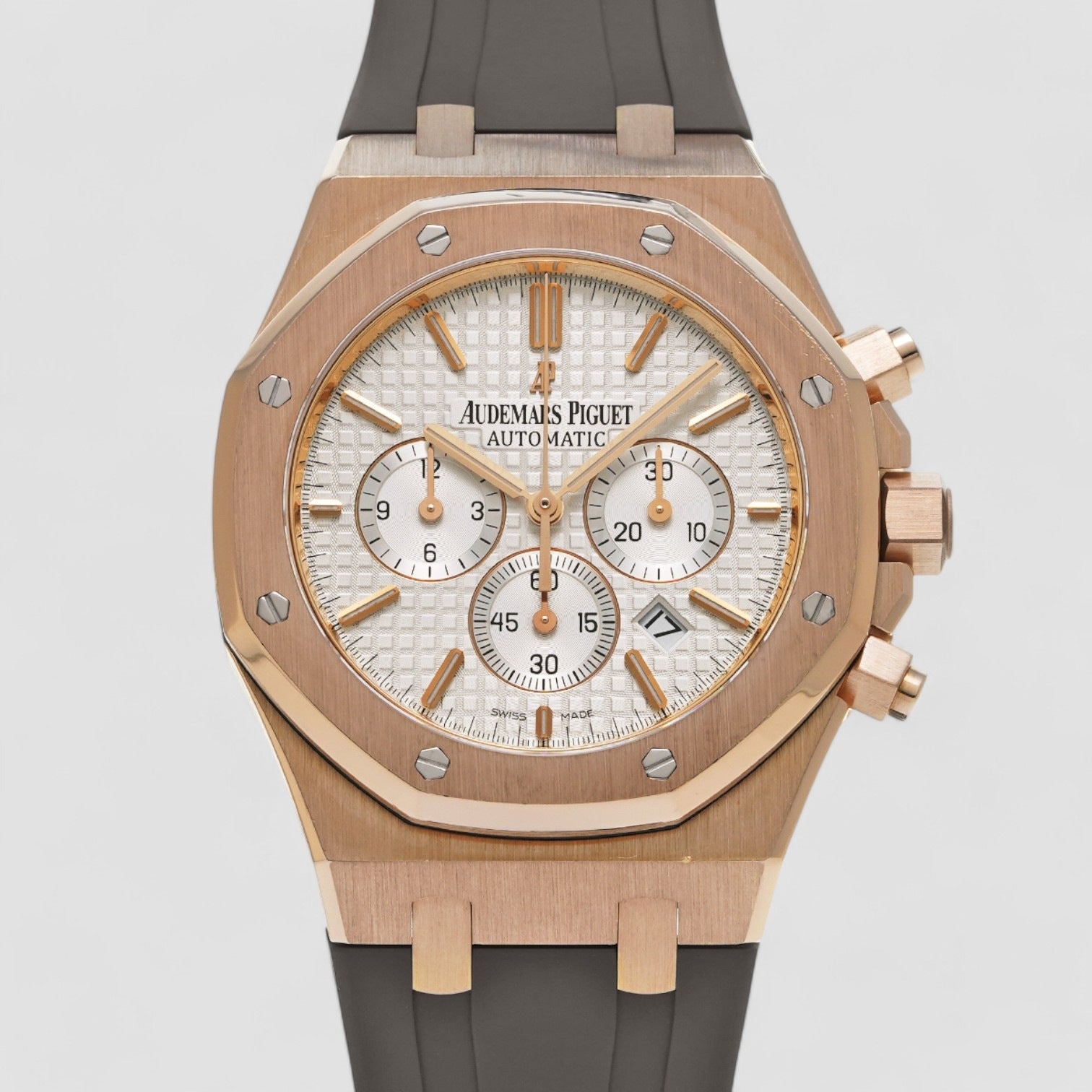 Royal Oak Chronograph Silver Dial / Brown Strap NICE