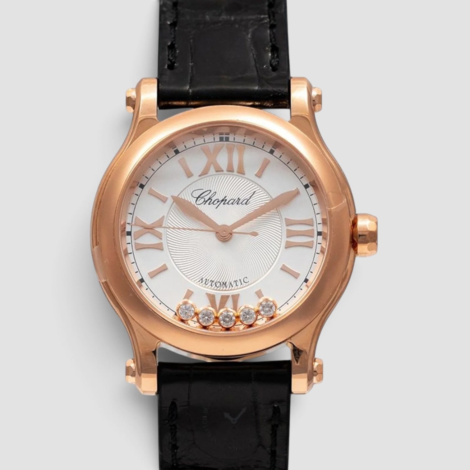 Happy Sport 30mm Rose Gold Silver Dial