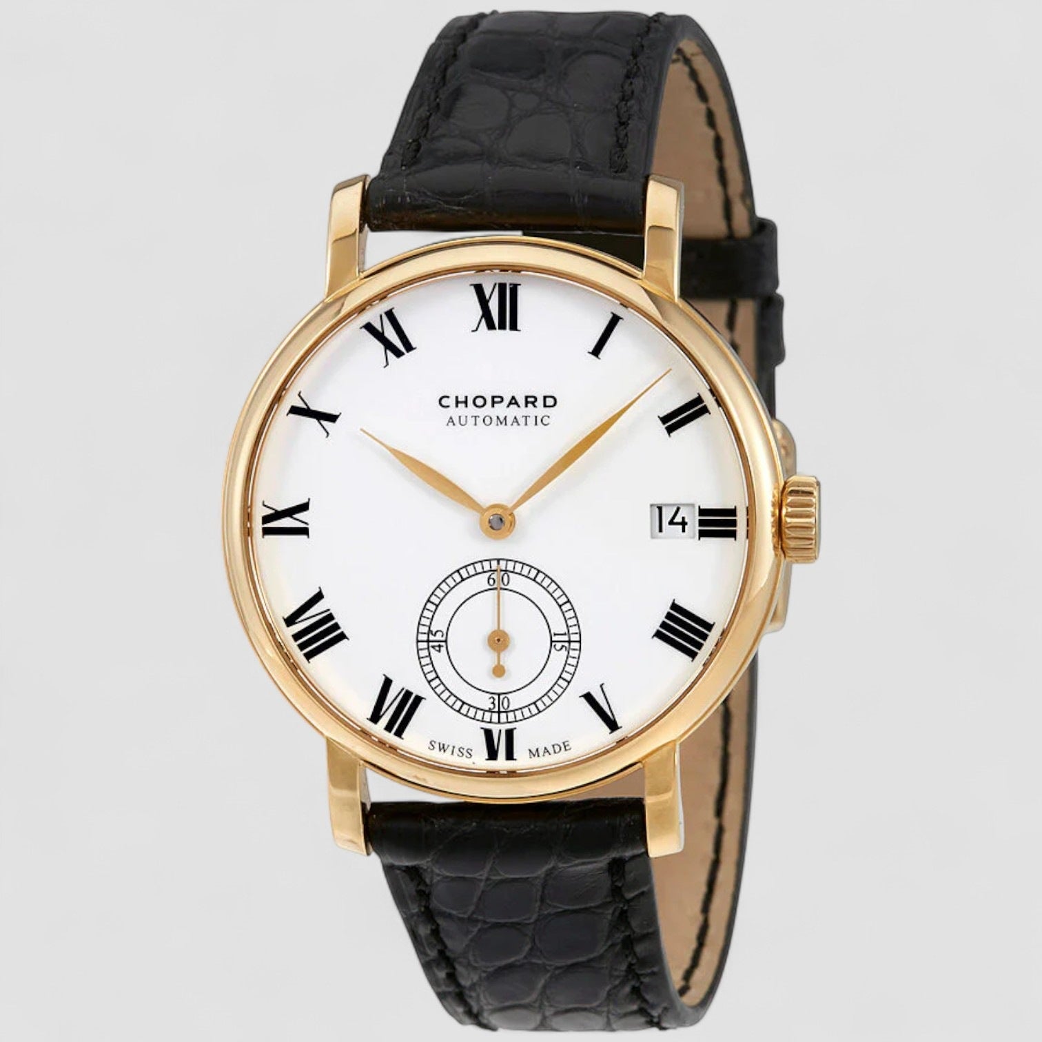 Classic Manufacture Automatic White Dial 18k Yellow Gold Men's Watch