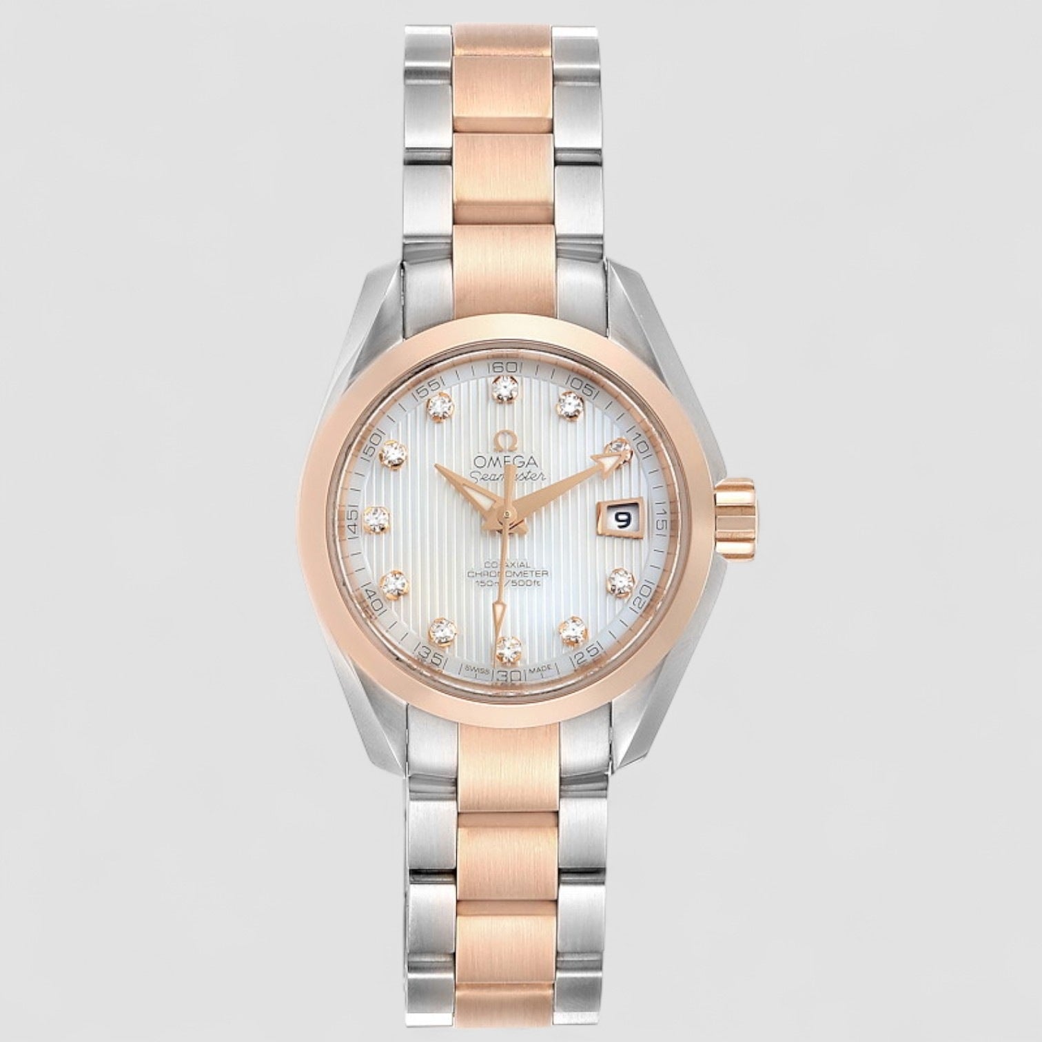 Aqua Terra Mother of Pearl Diamond Dial Men's Watch