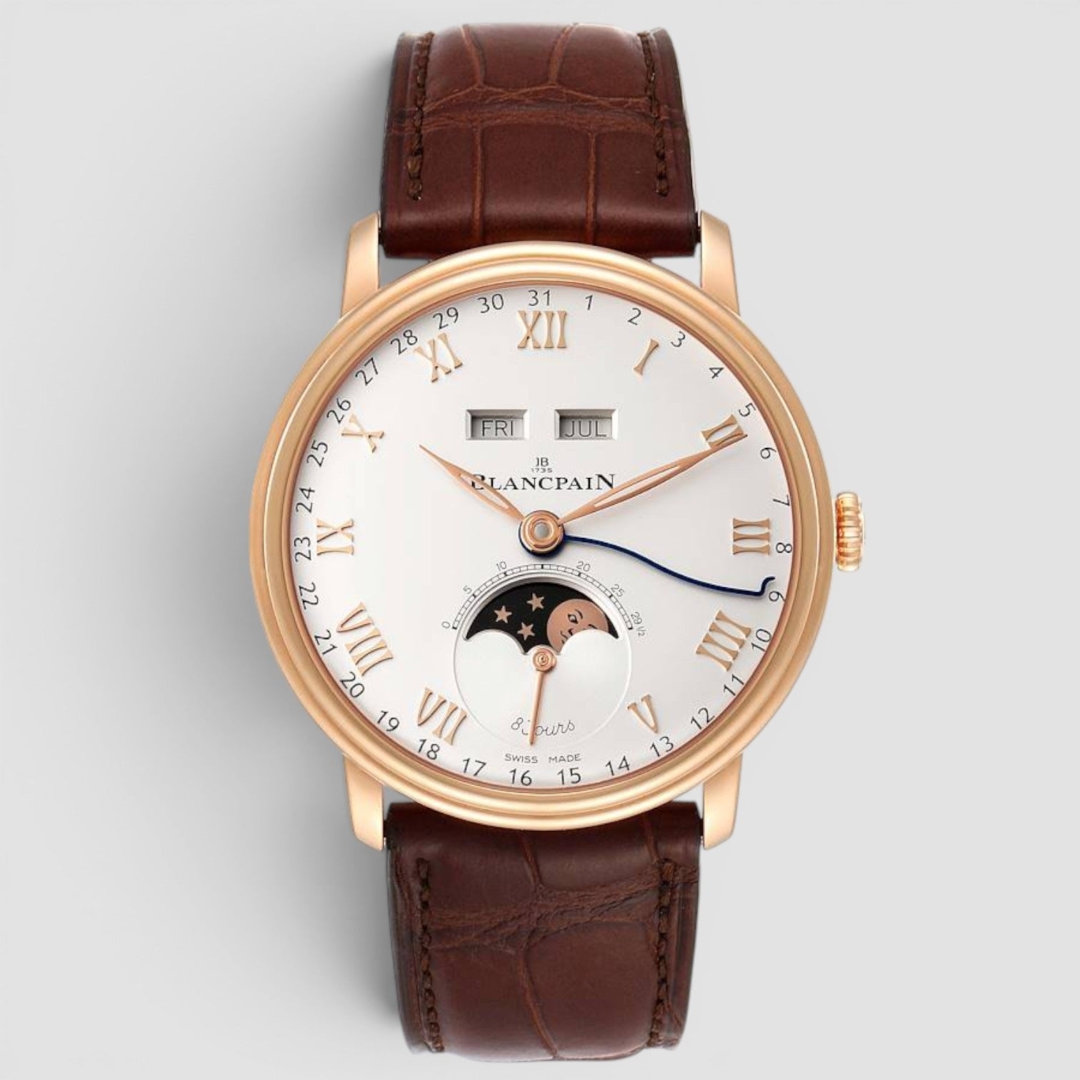 Villeret Complete Calendar 8 Days Rose Gold Watch