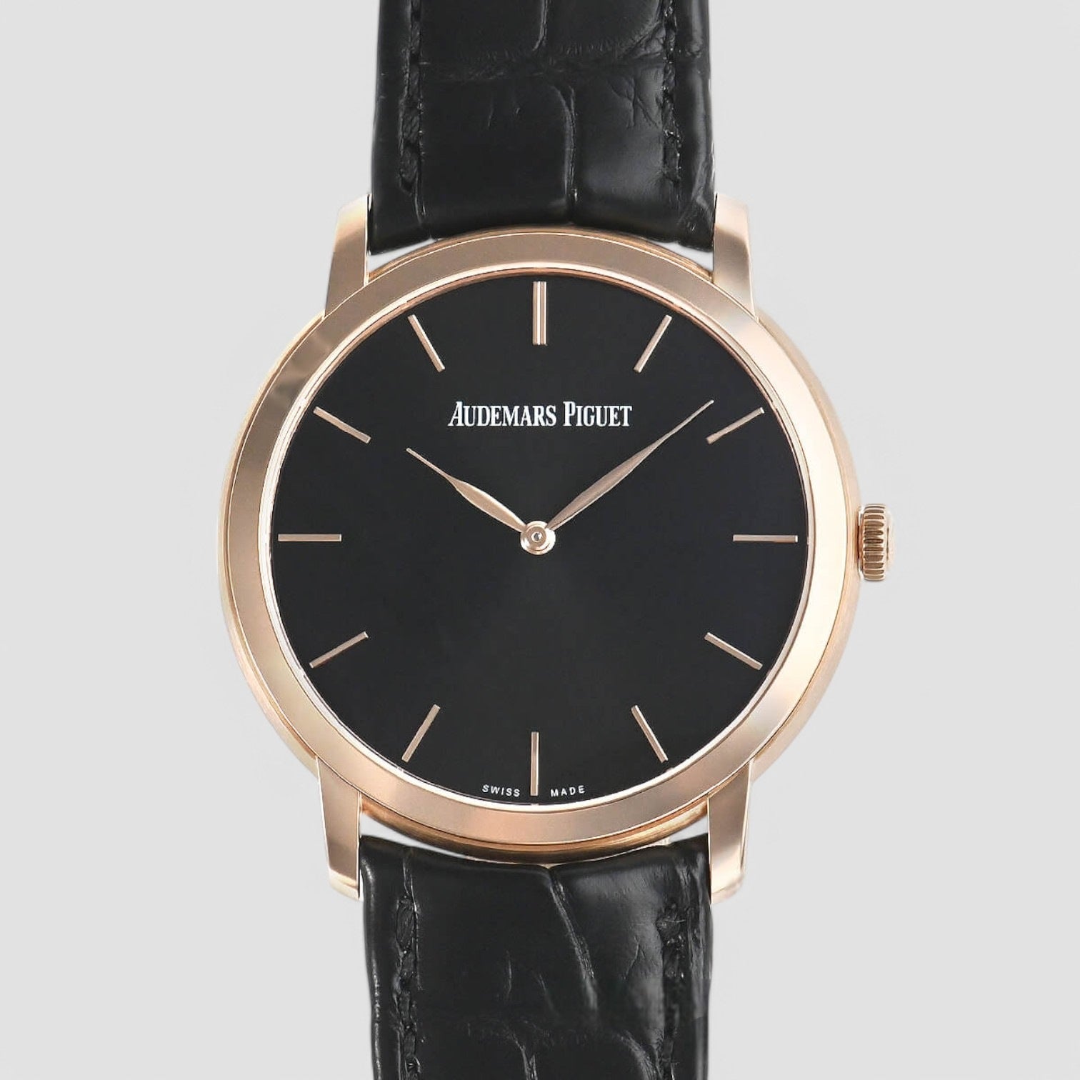 Jules Audemars ultra thin 18K Rose Gold black dial