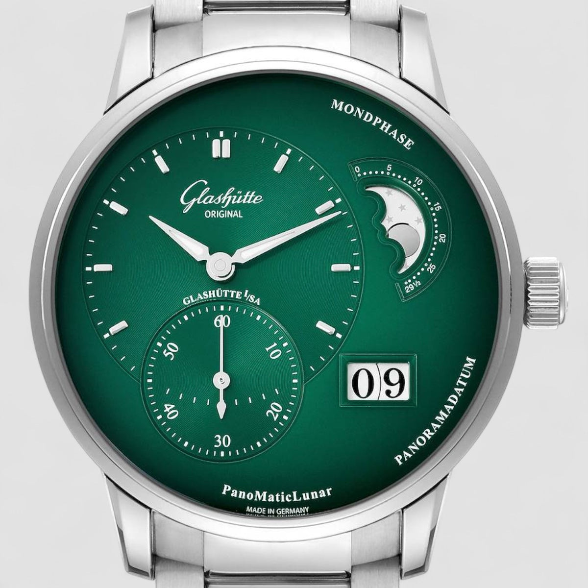 Watch Panomaticlunar Green Glashütte Original PanoMaticLunar Steel