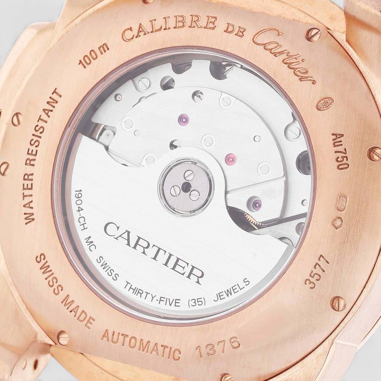Calibre Silver Dial Rose Gold Chronograph Mens Watch