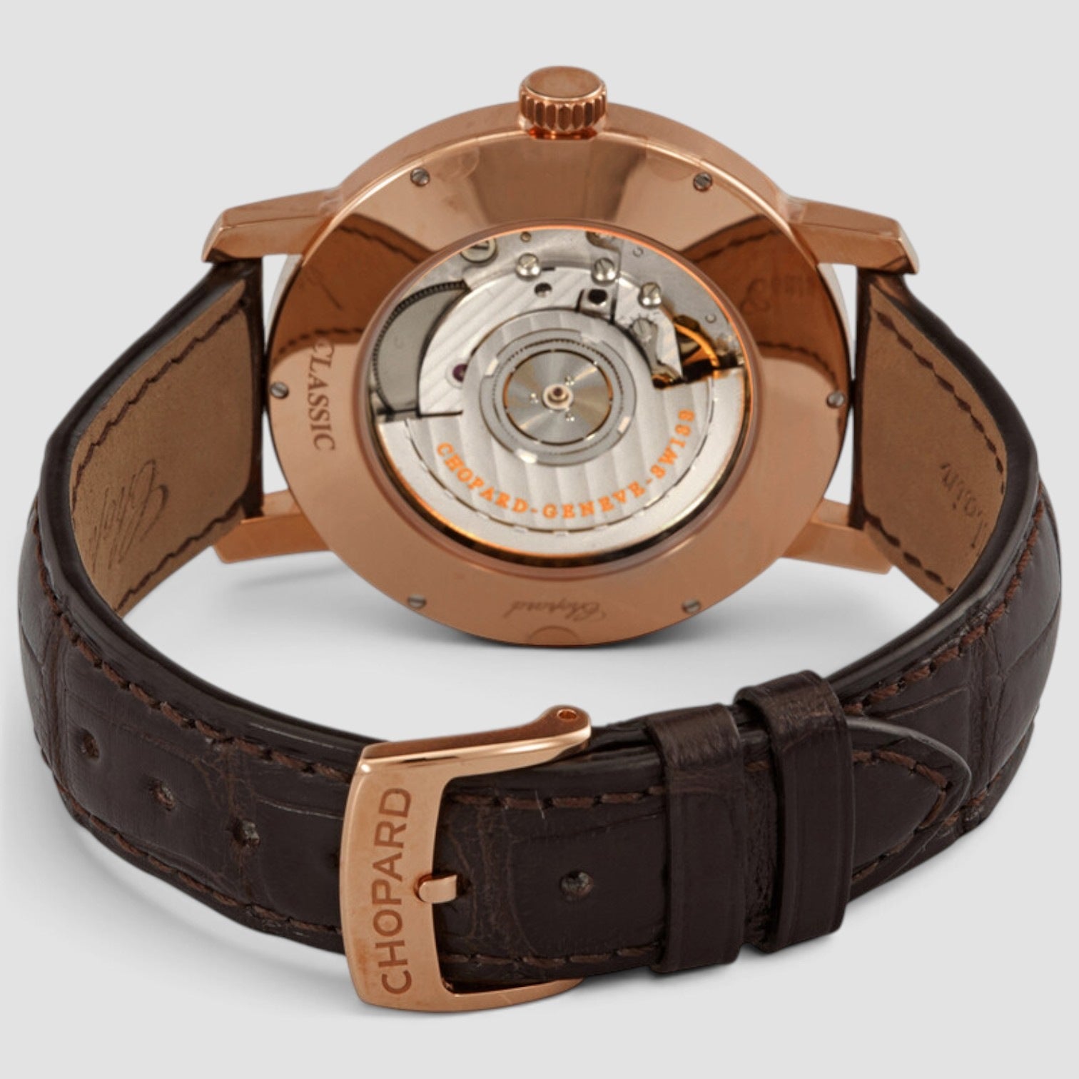 Chopard Classic 18kt Rose Gold Diamond Automatic Brown Dial
