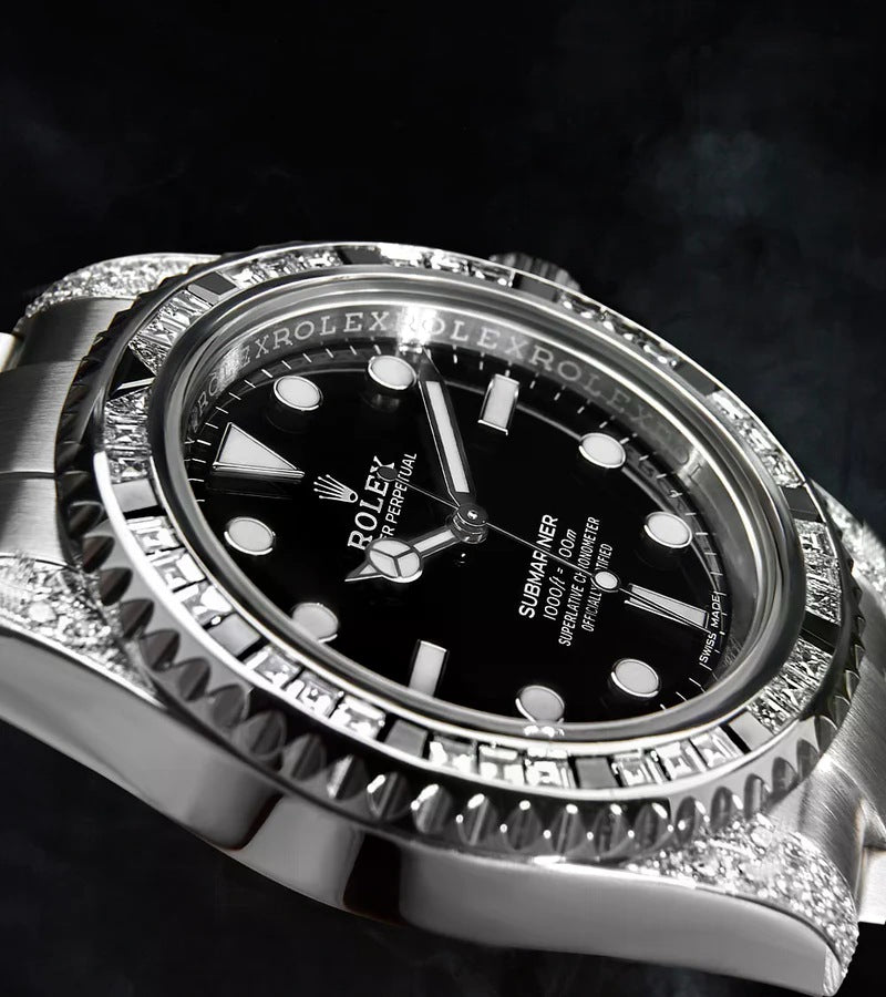 Submariner 41 mm – Oystersteel – Oyster – Custom Diamond-Set with 'Tuxedo' Bezel Iced Out