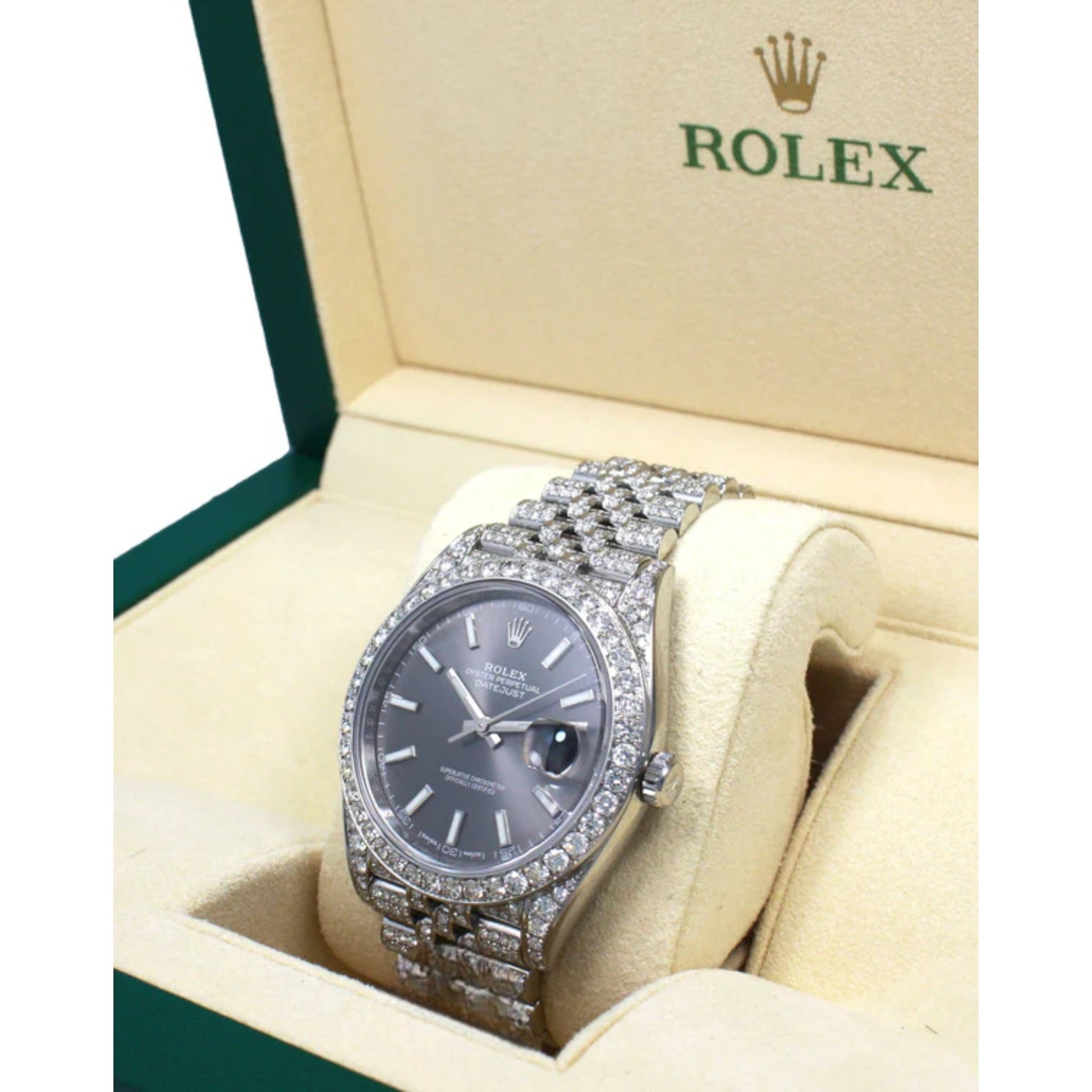 Datejust 41 Full Iced out – Diamonds – Grey Dial – Jubilee