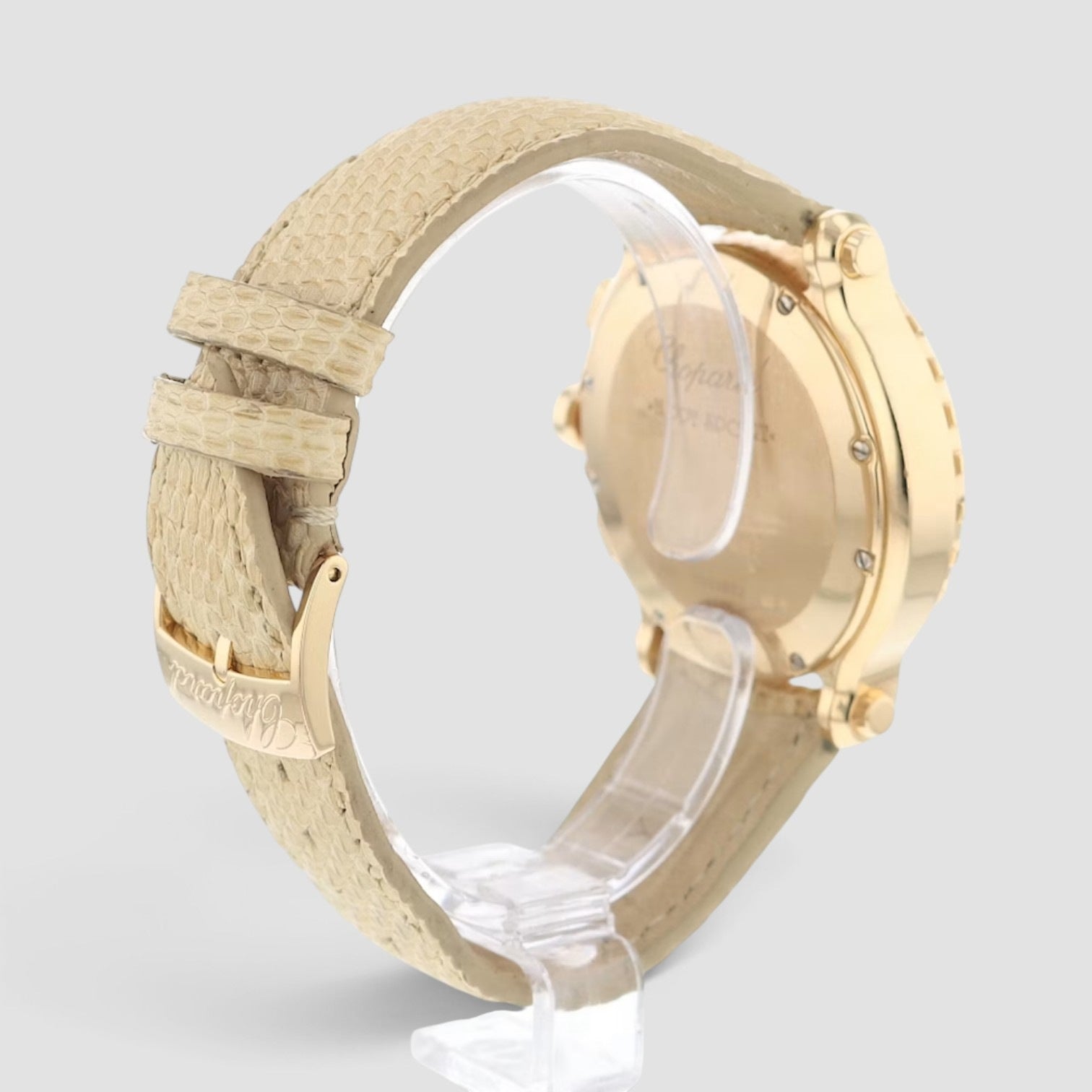 Happy Sport Chronograph 42mm Rose Gold White Dial