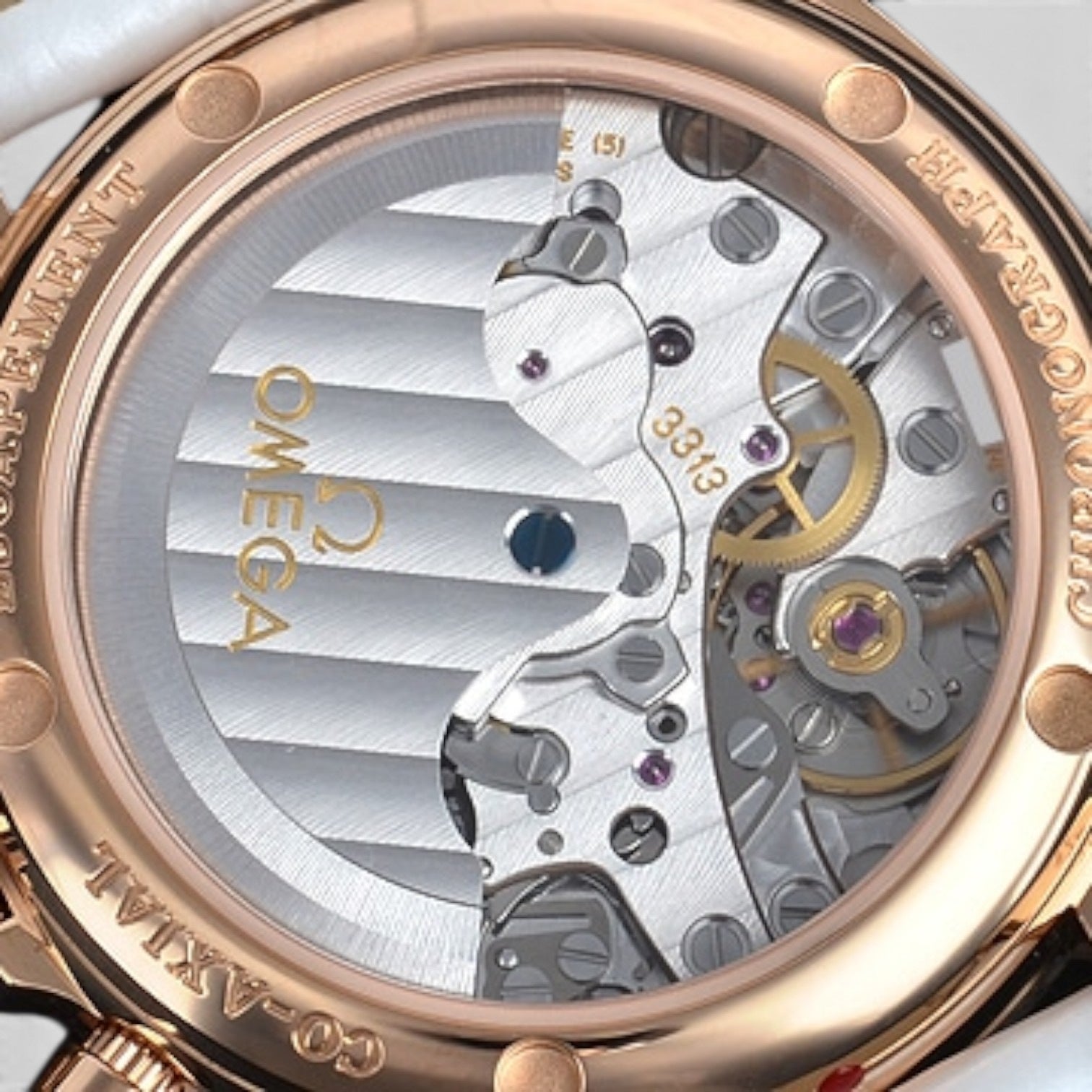 De Ville Co-Axial Chronograph 35mm Rose Gold Diamond Mother-of-Pearl Dial