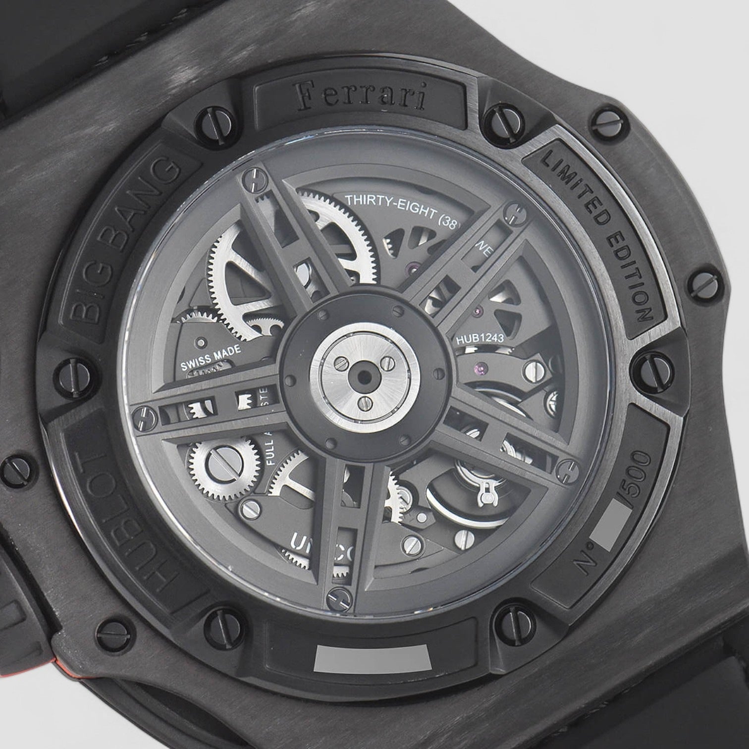 Big Bang Unico Ferrari Red Ceramic Chronograph Automatic Black Dial Men's Watch