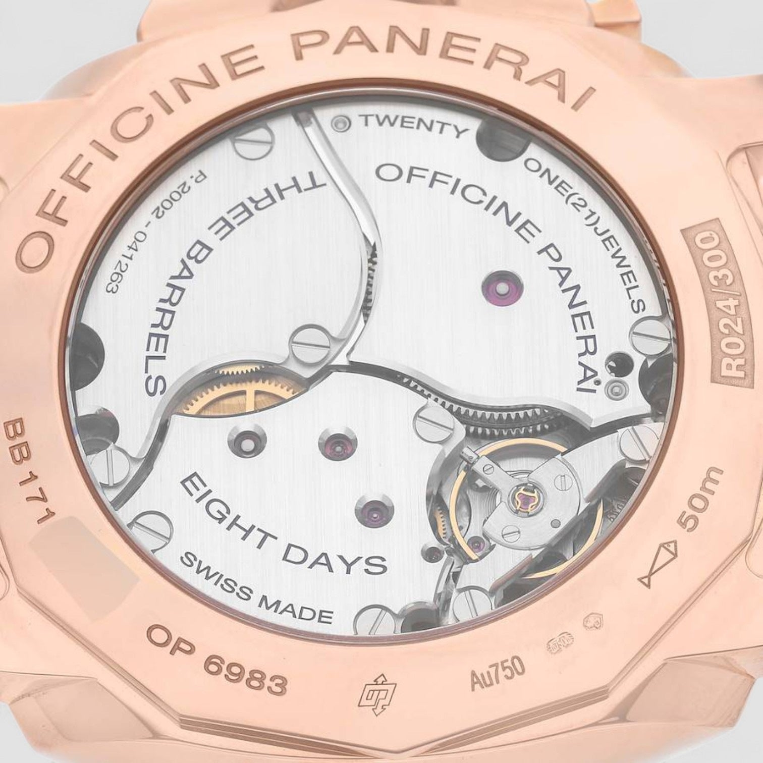 Panerai Luminor 1950 8 Days GMT Rose Gold Mens Watch