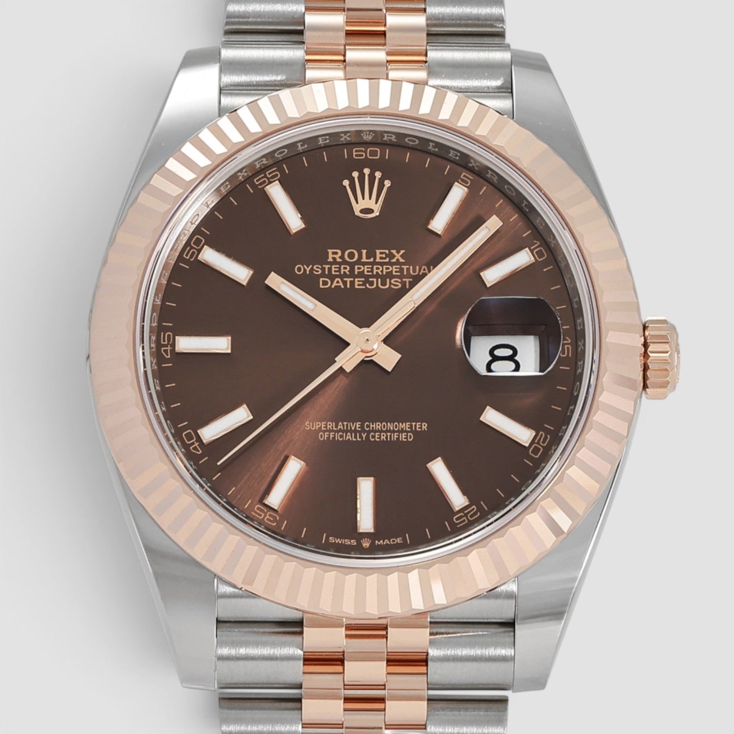 Datejust 41mm Oystersteel & 18K Everose Gold Chocolate Dial