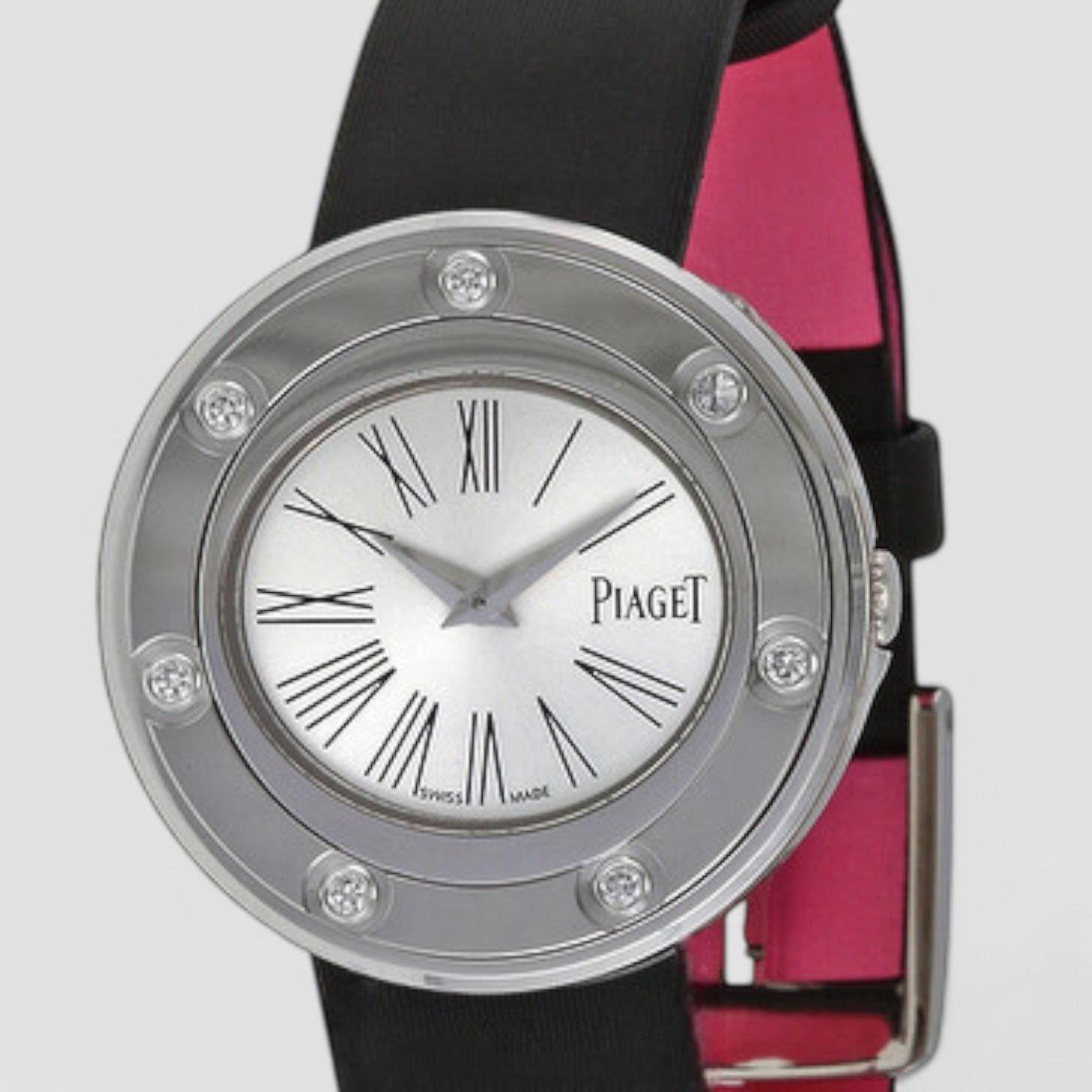 Possession Silver Dial Black Stain Ladies Watch