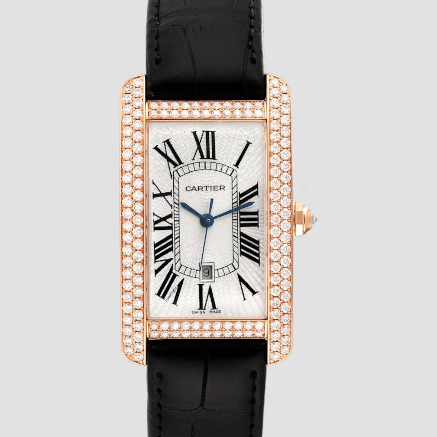 Tank Americaine Large Rose Gold Diamond Mens Watch