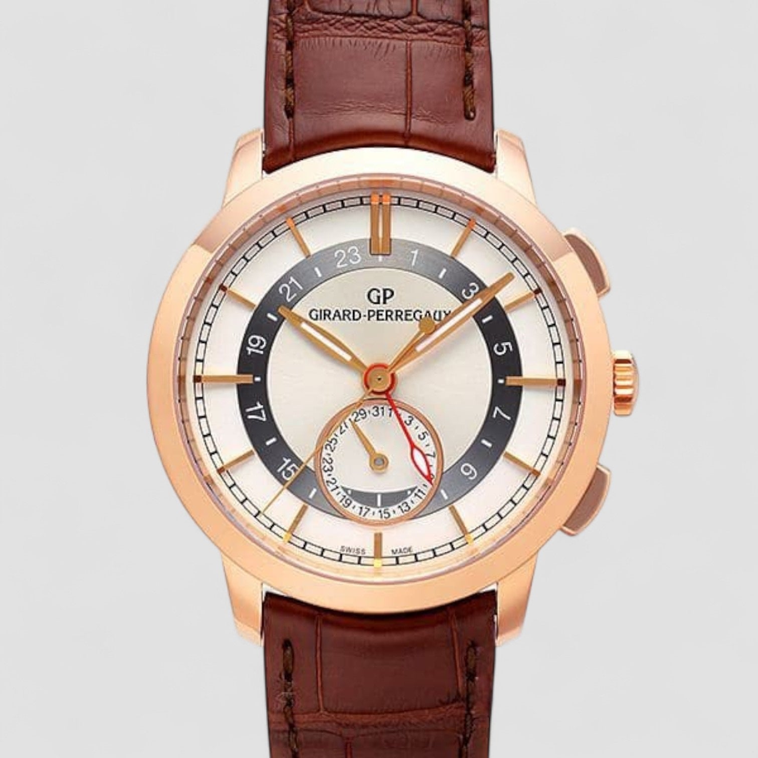 1966 Dual Time Mens 41mm Automatic Rose Gold 41mm