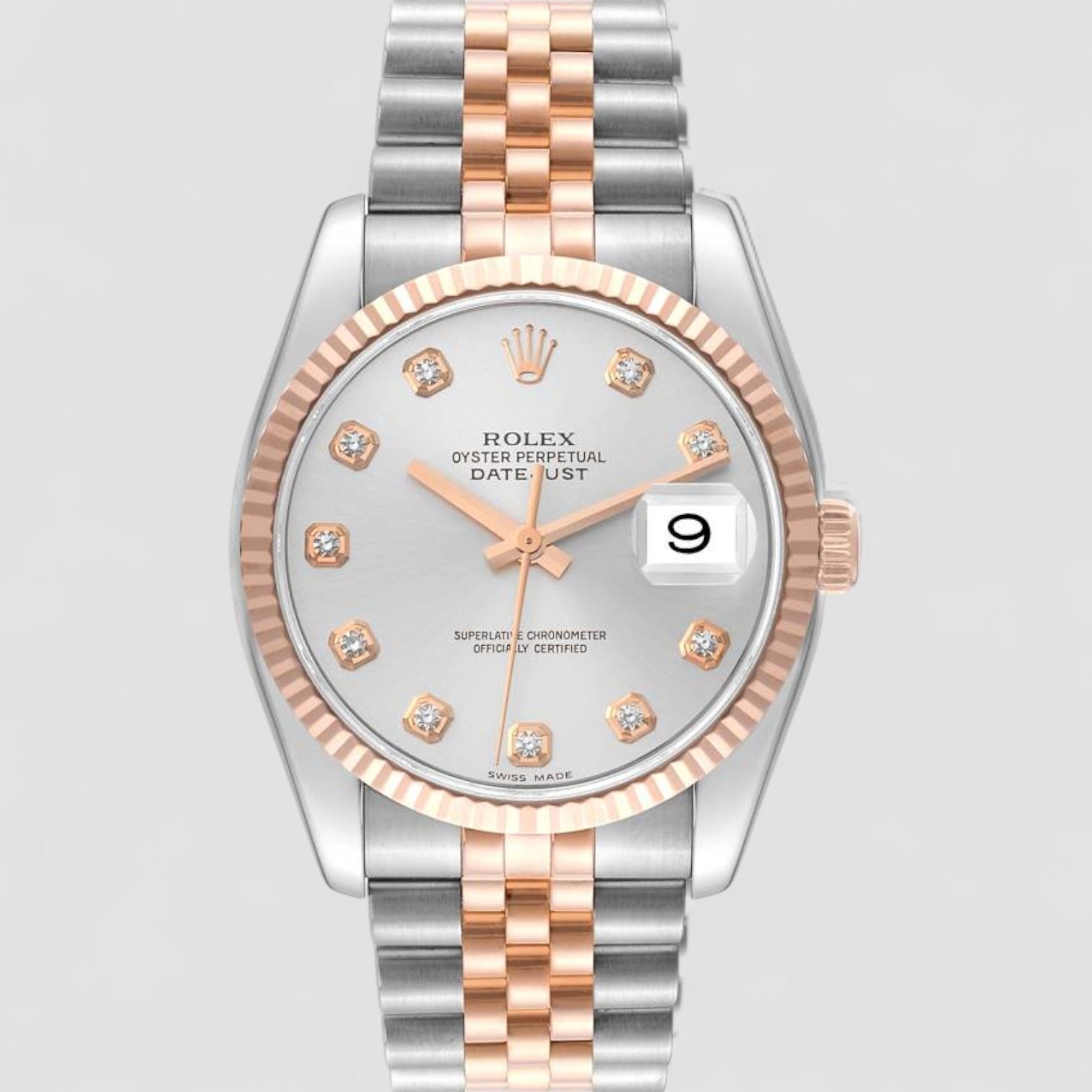 Datejust 36 Everose/Steel Pink Diamond Dial