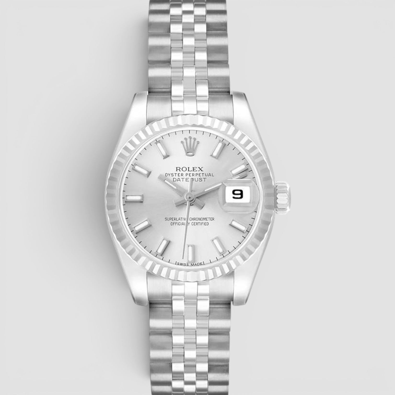 Lady-Datejust 26mm Steel & White Gold Silver Dial