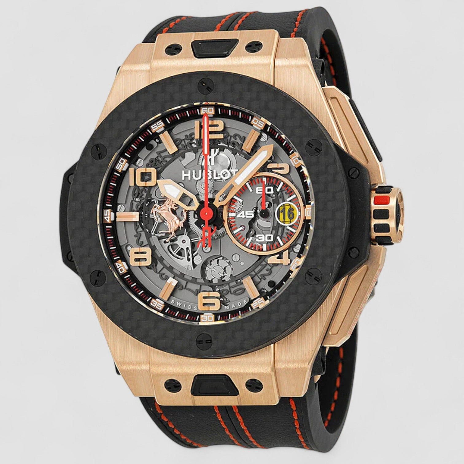Ferrari King Automatic Openwork Dial 18kt Rose Gold Men's Watch