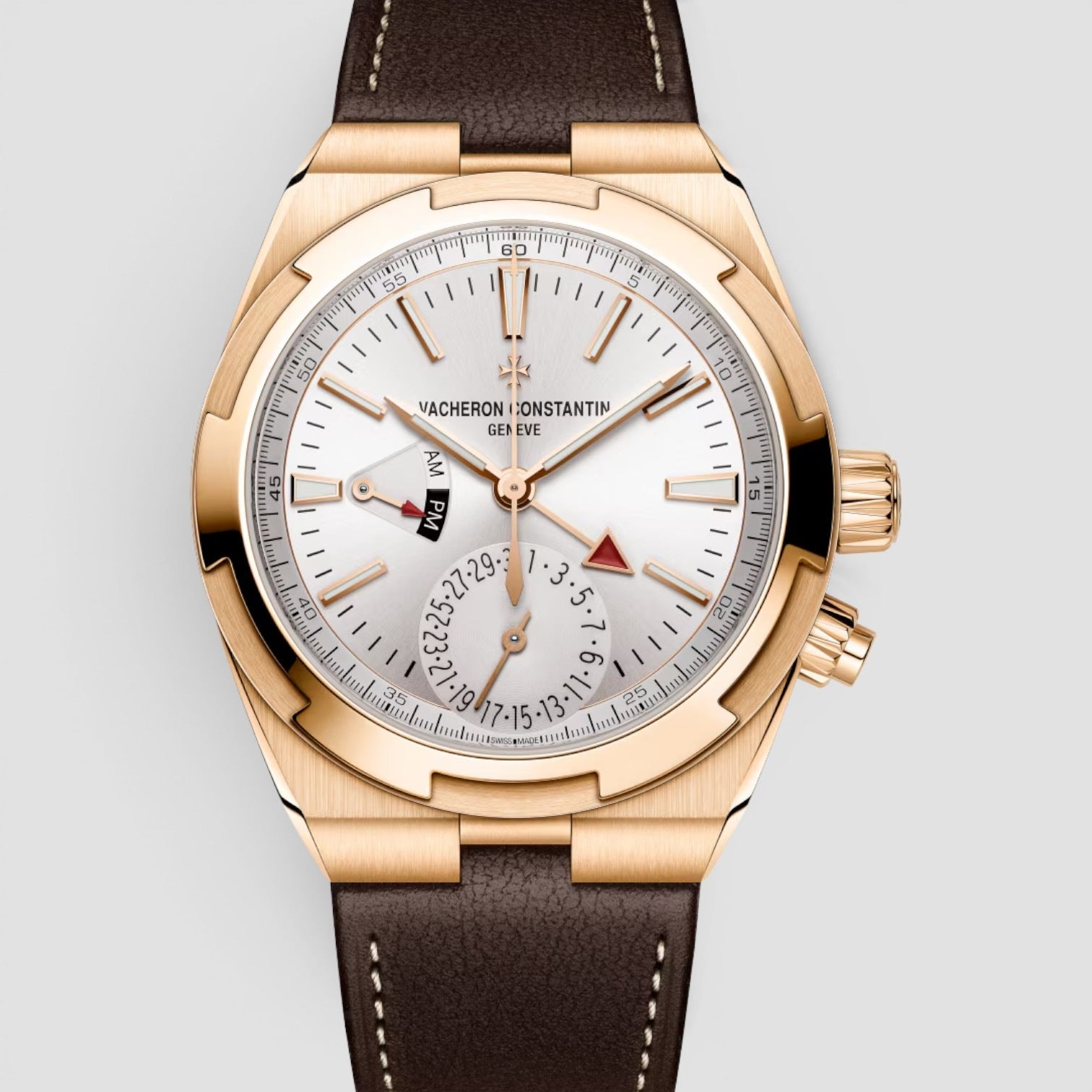 Overseas Dual Time 18K Rose Gold / Silver Dial