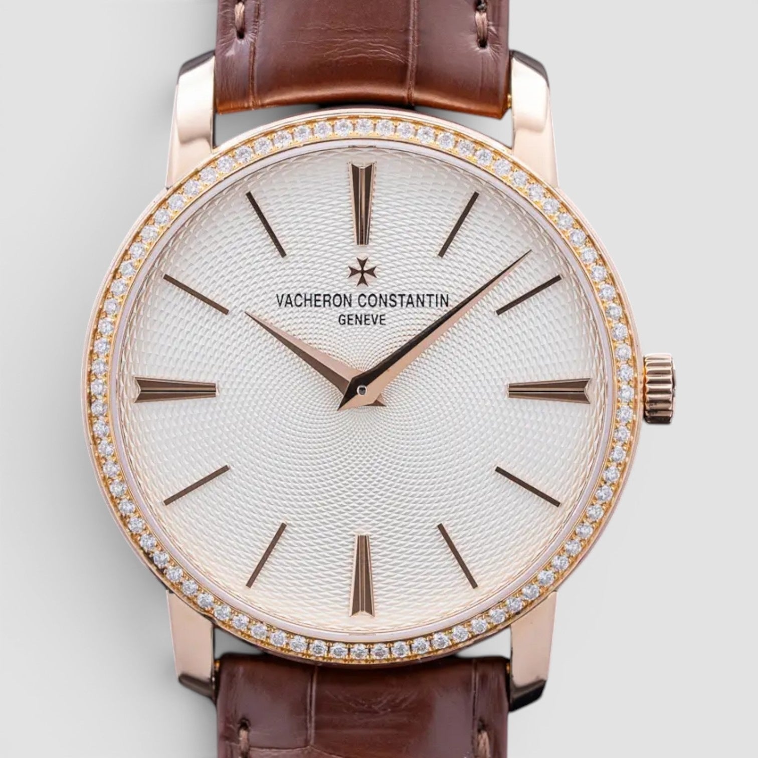 Traditionnelle 38mm 18K Rose Gold Silver Dial
