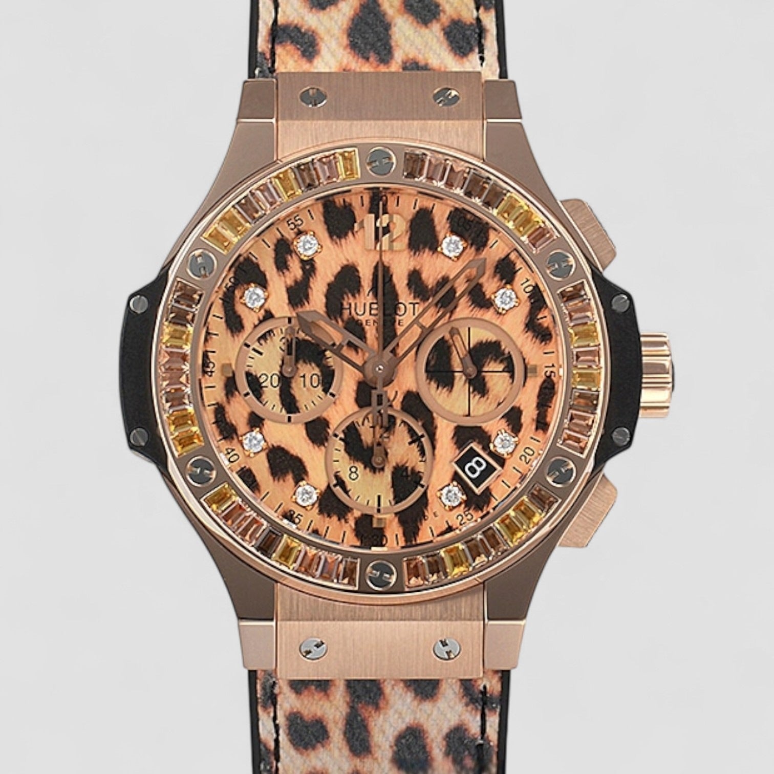 Big Bang Leopard Chronograph Automatic Diamond Ladies Watch