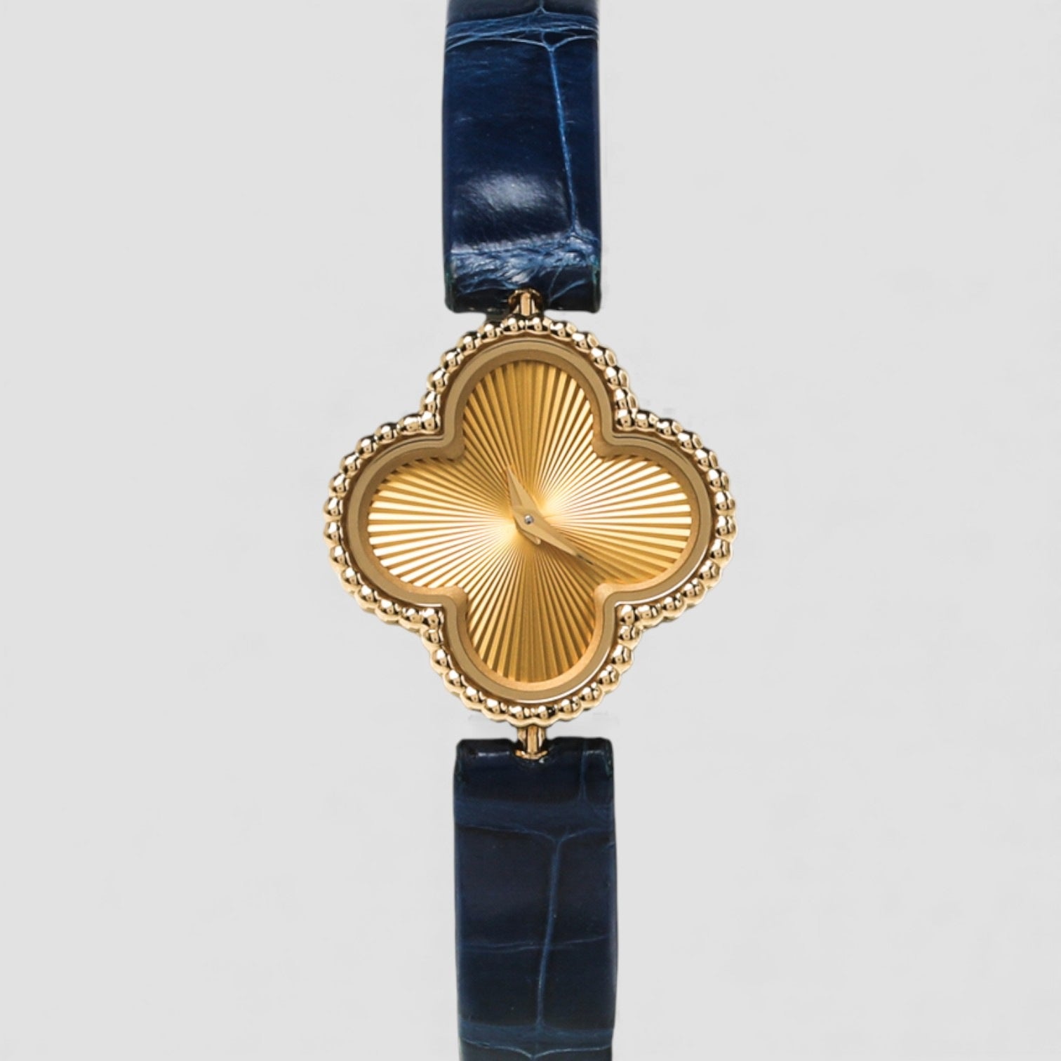 18K Yellow Gold Alligator Leather Alhambra Ladies Watch