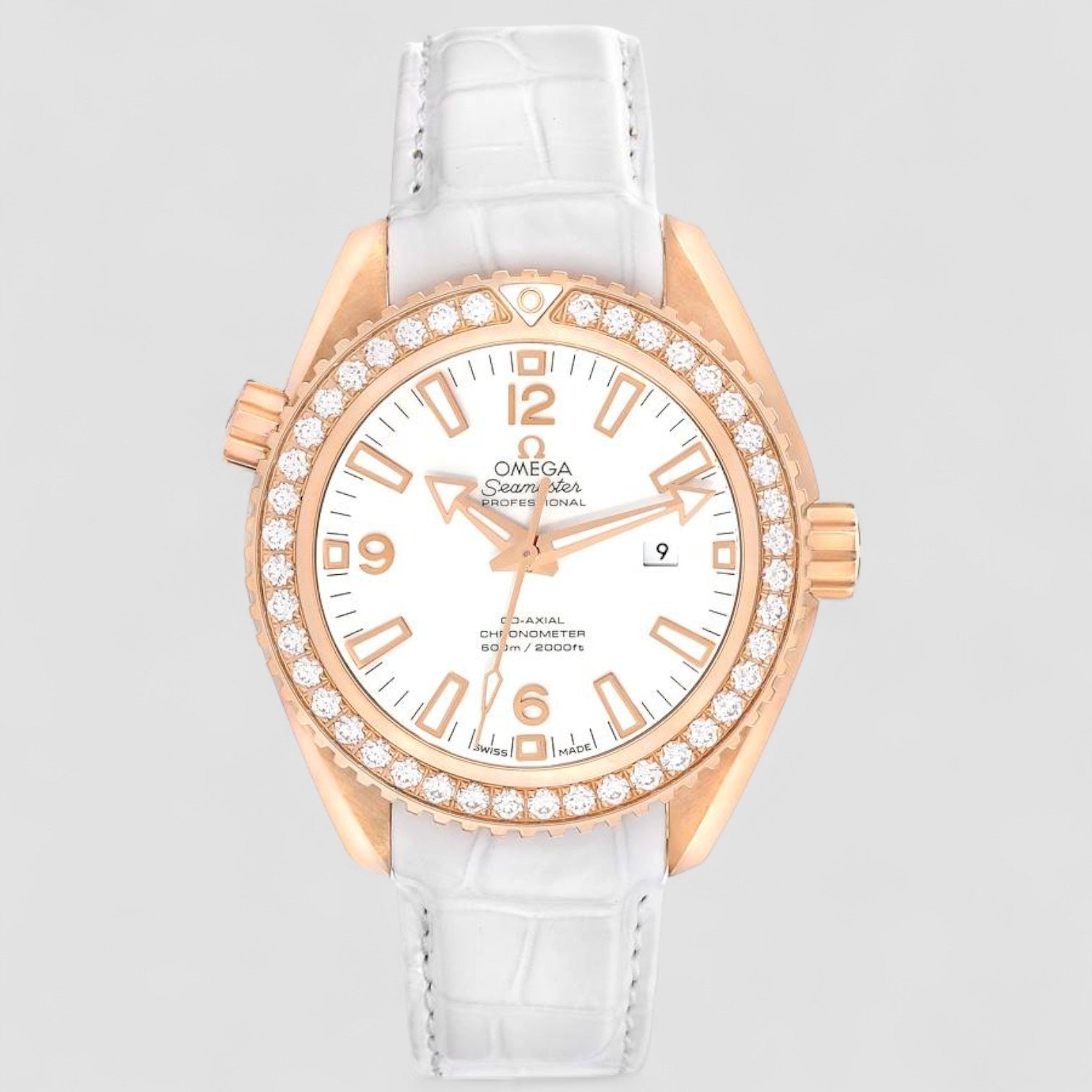Seamaster Planet Ocean Rose Gold Diamond Ladies Watch