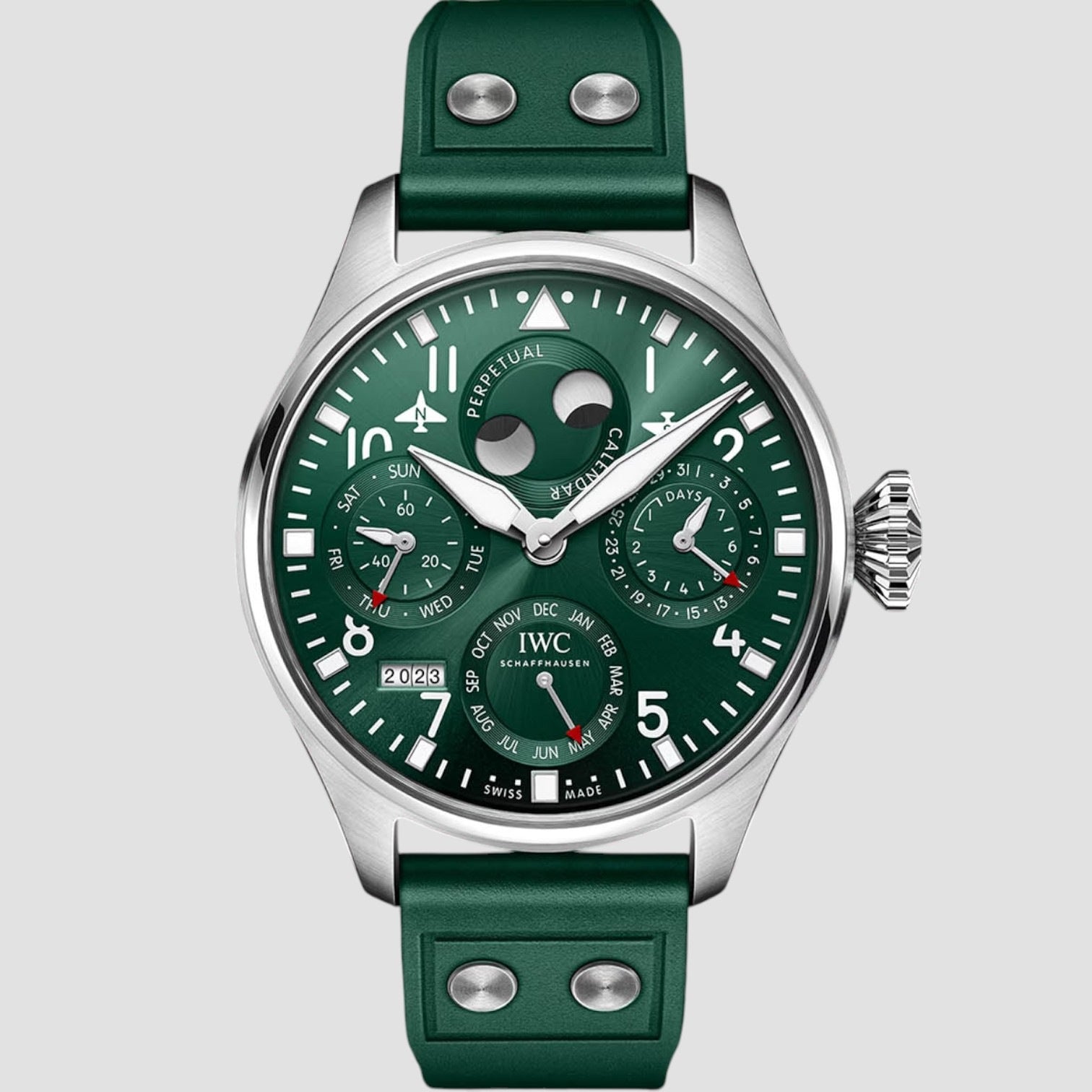 Big Pilot’s Watch Perpetual Calendar Green Dial Stainless Steel