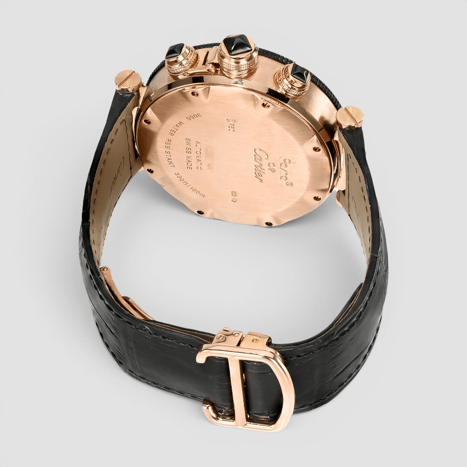 Pasha Seatimer Chronograph 42mm 18K Rose Gold Black Dial