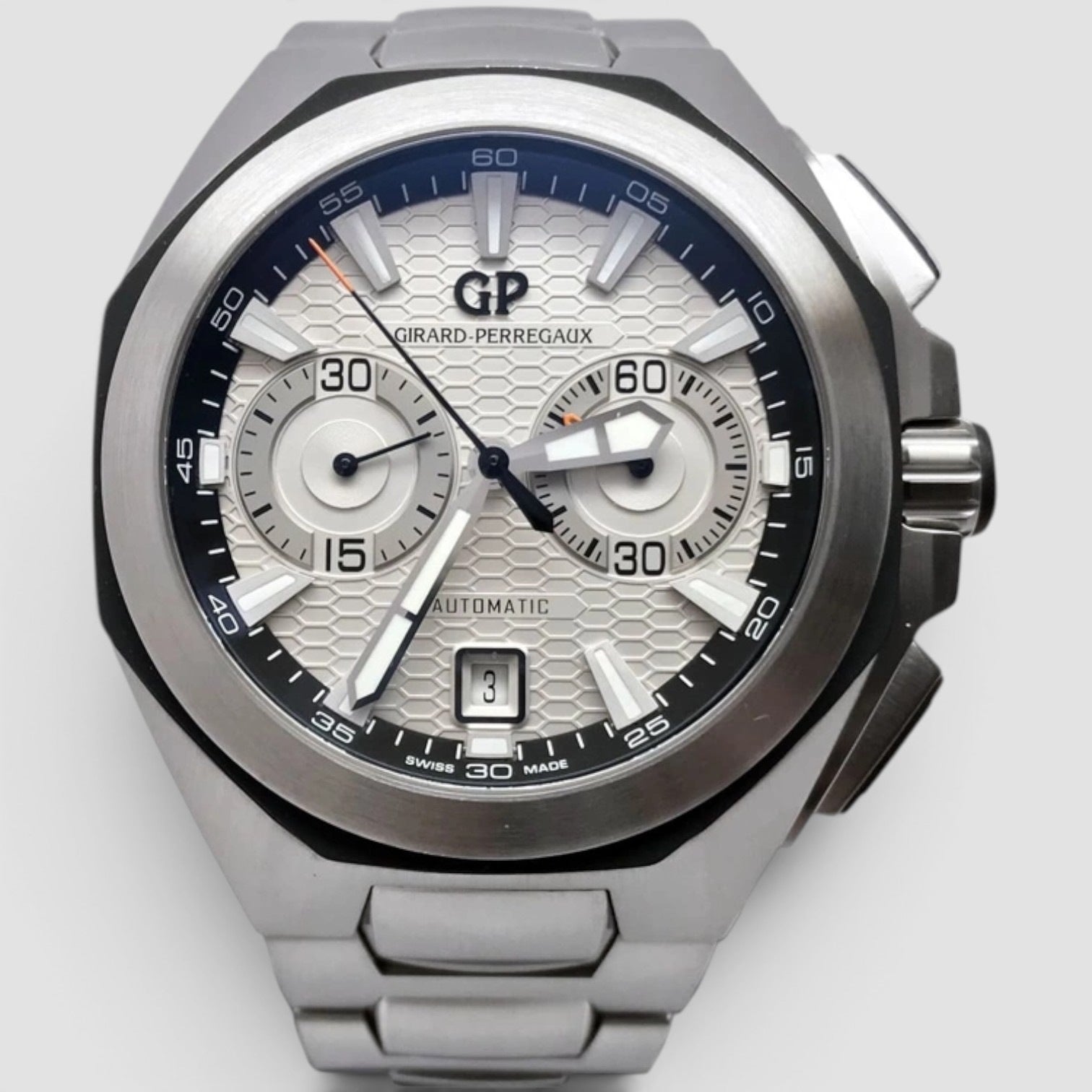 Chrono Hawk 44mm Stainless Steel Silver Dial Chronograph