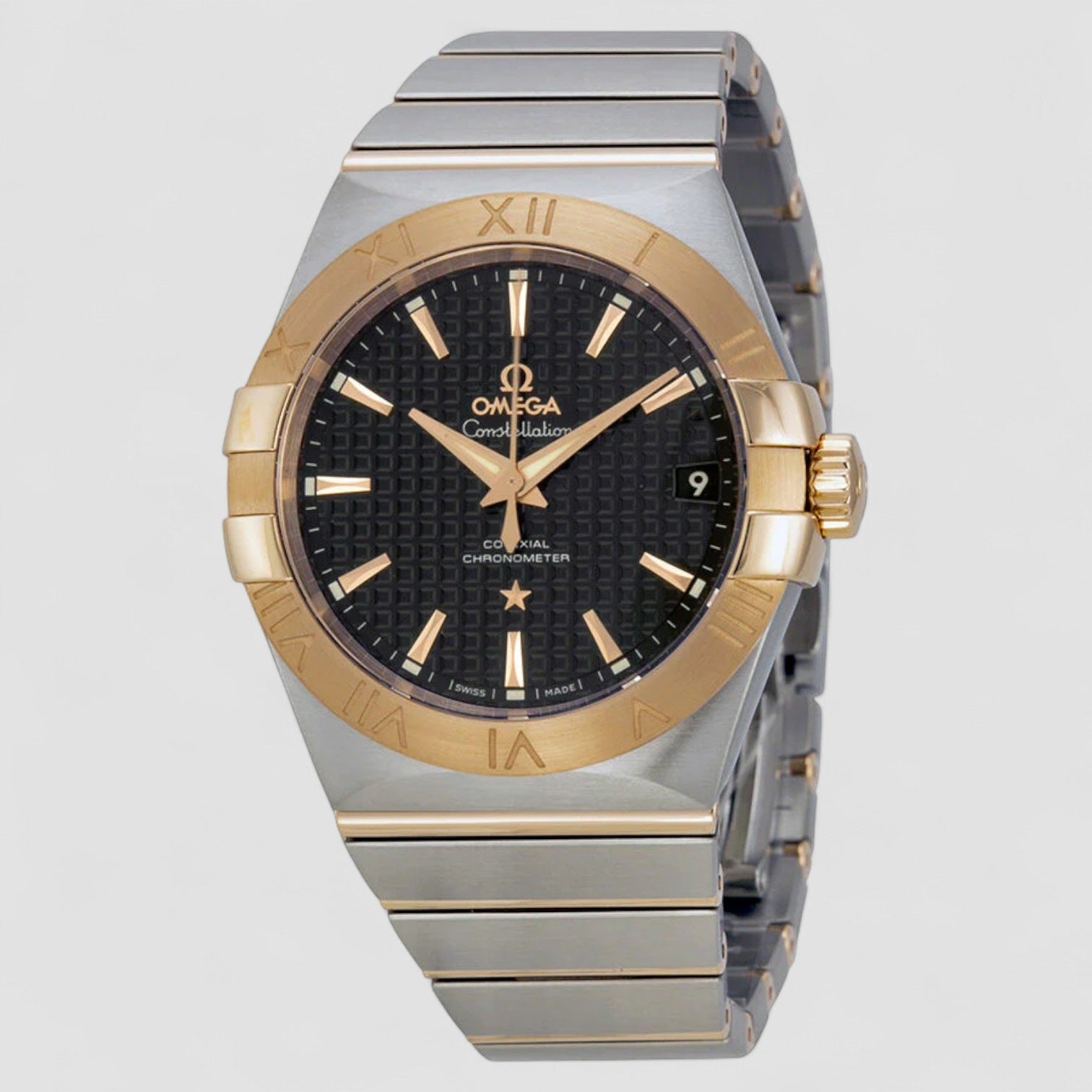 Constellation Automatic Black Dial Stainless Steel and 18kt Rose Gold Men's Watch
