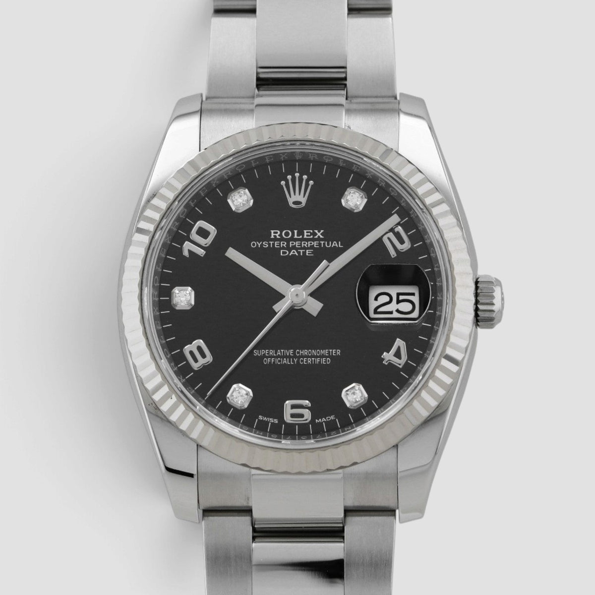 Oyster Perpetual Date 34 Black Diamond Dial