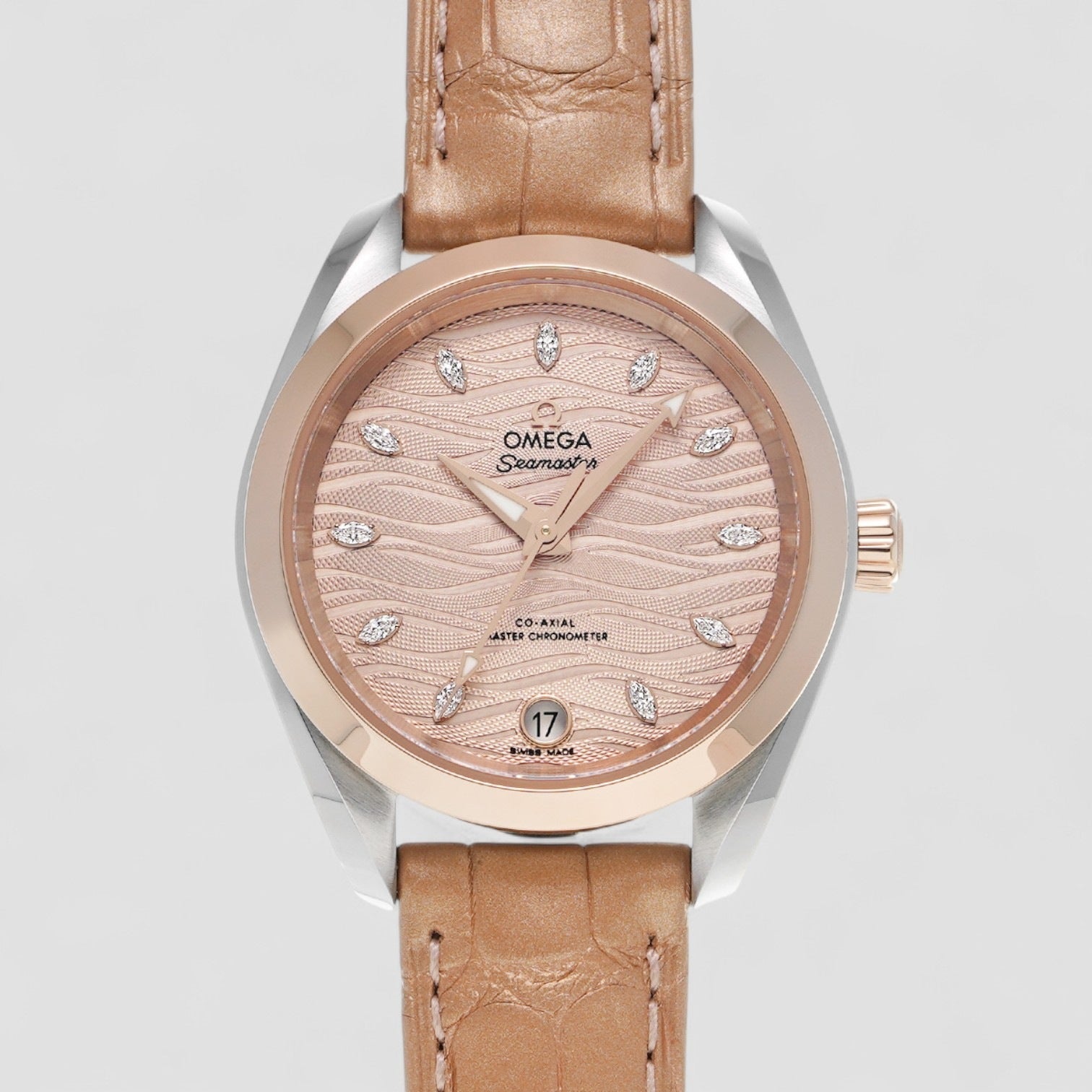 Aqua Terra Automatic Chronometer Diamond Grey Dial Ladies Watch